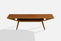 Swedish Designer, Coffee Table, Teak, Oak, Sweden, 1950s