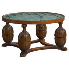 Swedish Designer, Coffee Table, Wood, Glass, Sweden, 1930s