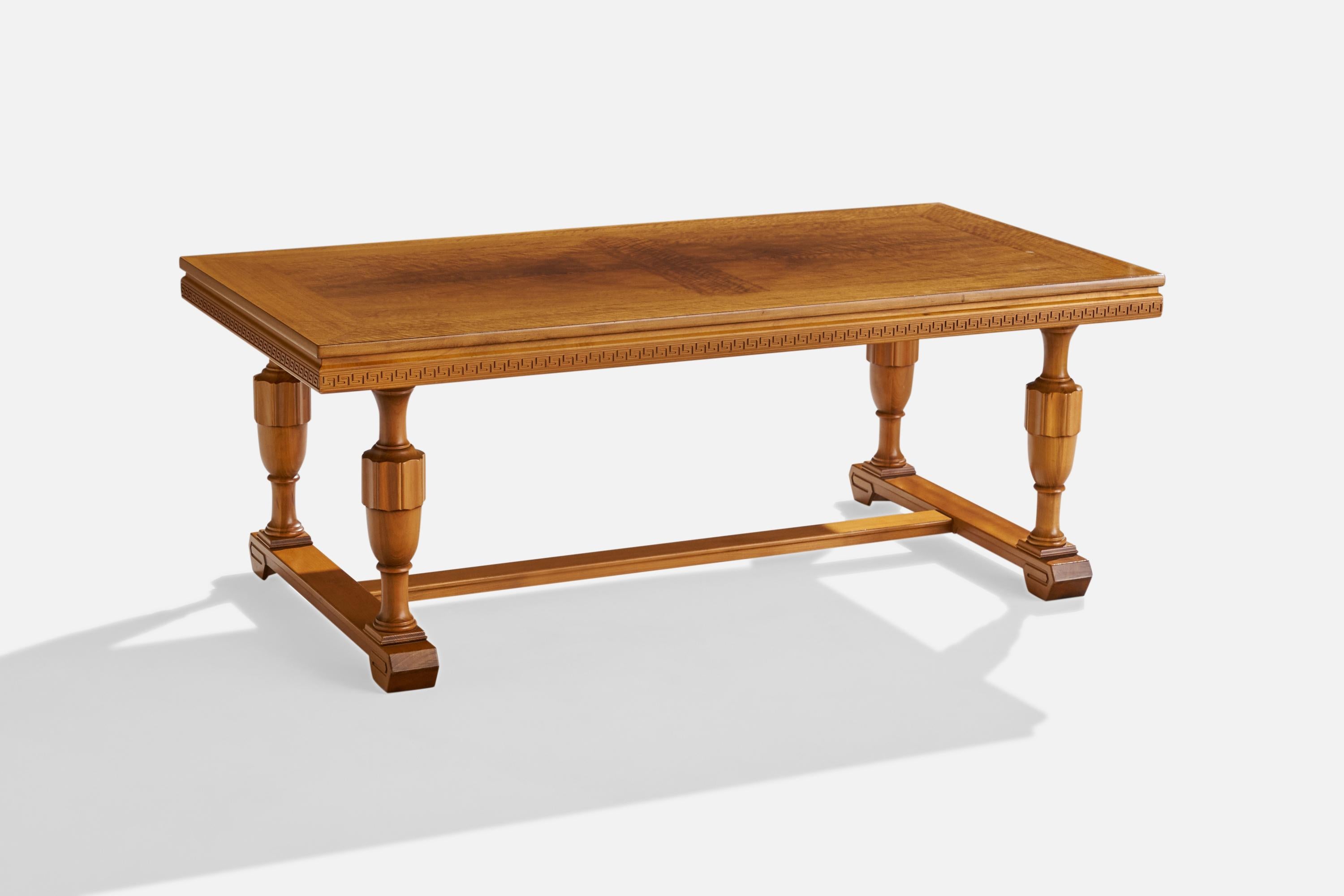 Mid-20th Century Swedish Designer, Coffee Table, Wood, Sweden, 1930s For Sale