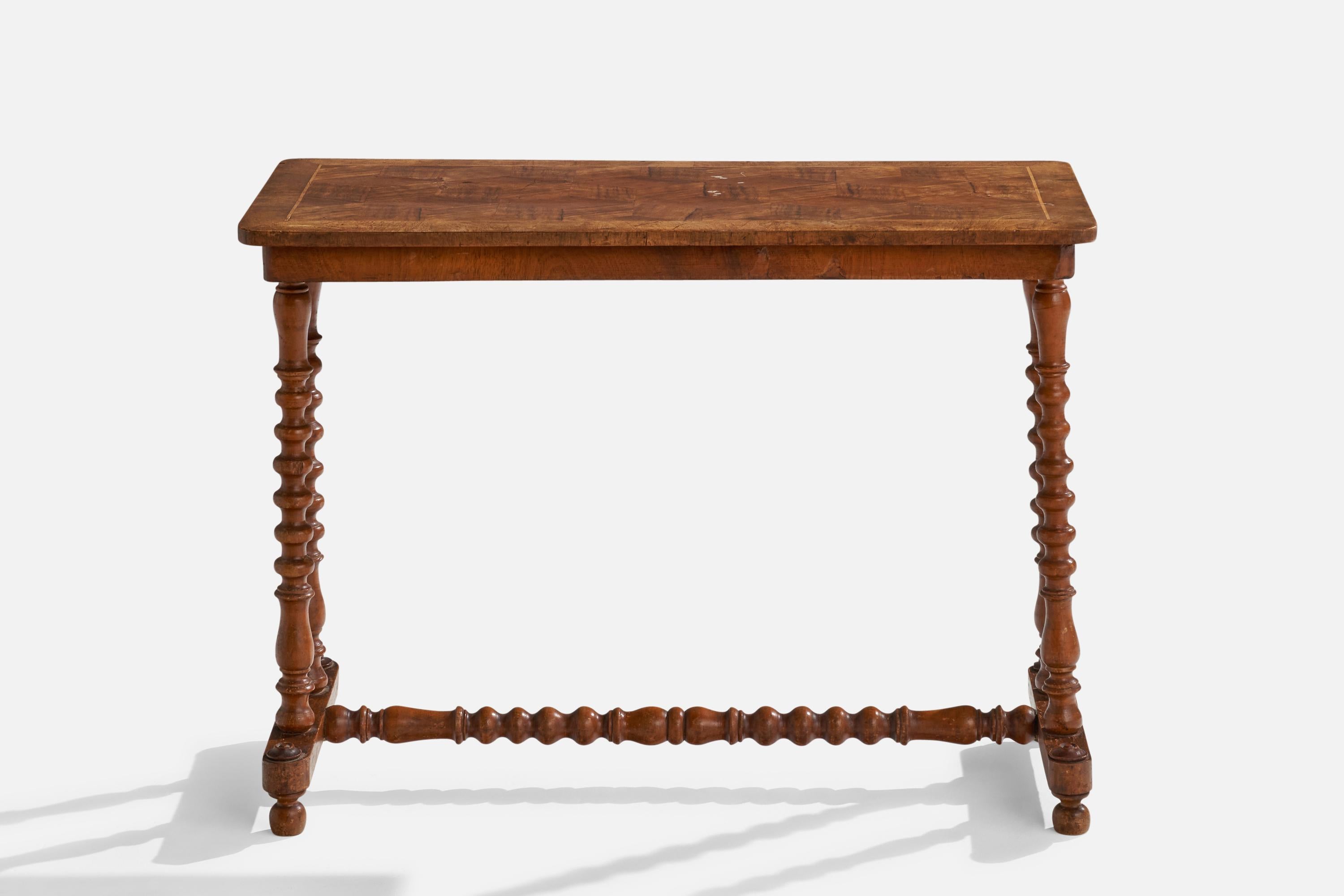 Arts and Crafts Swedish Designer, Console Table, Walnut, Sweden, 1920s For Sale