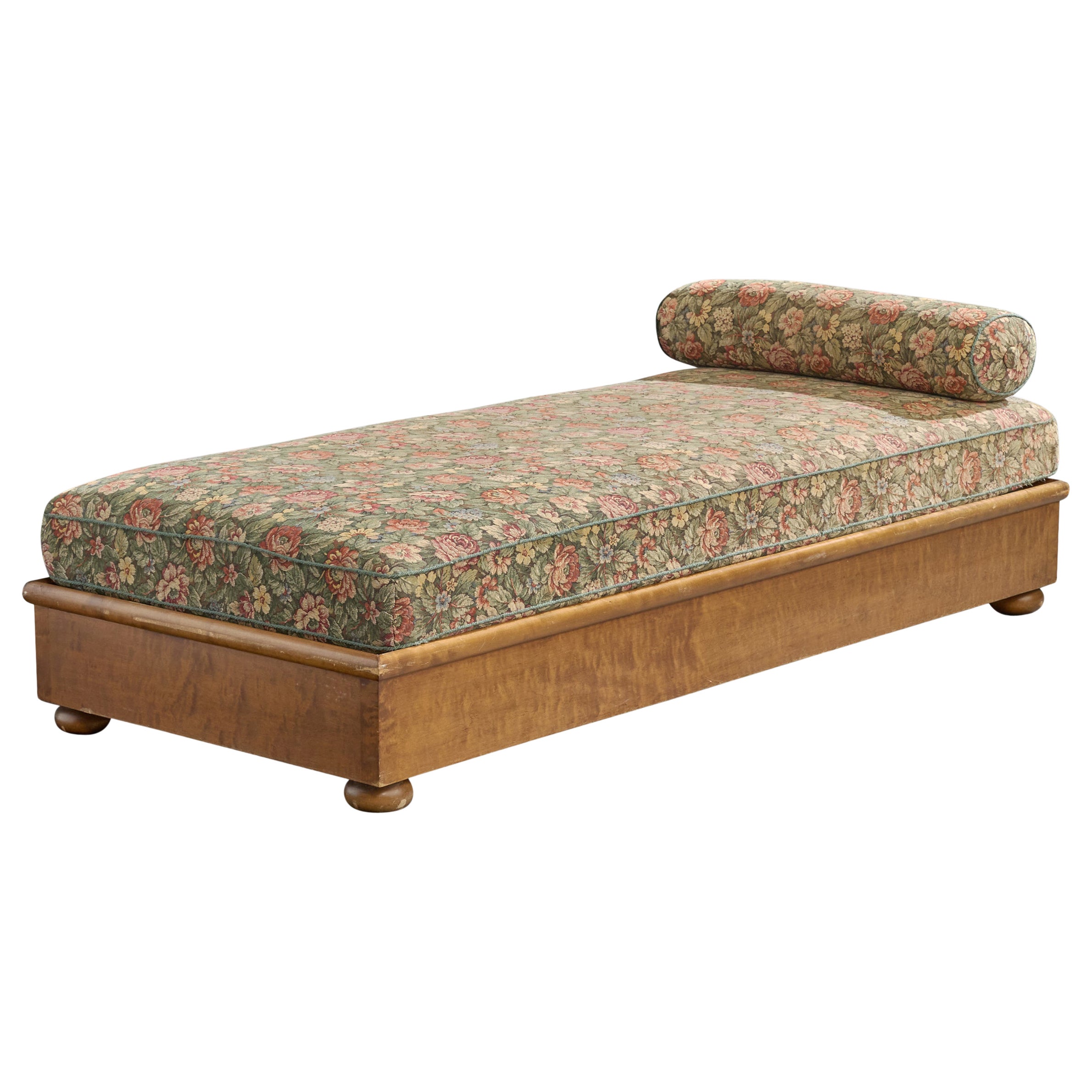 Swedish Designer, Daybed, Birch, Fabric, Sweden, 1930s