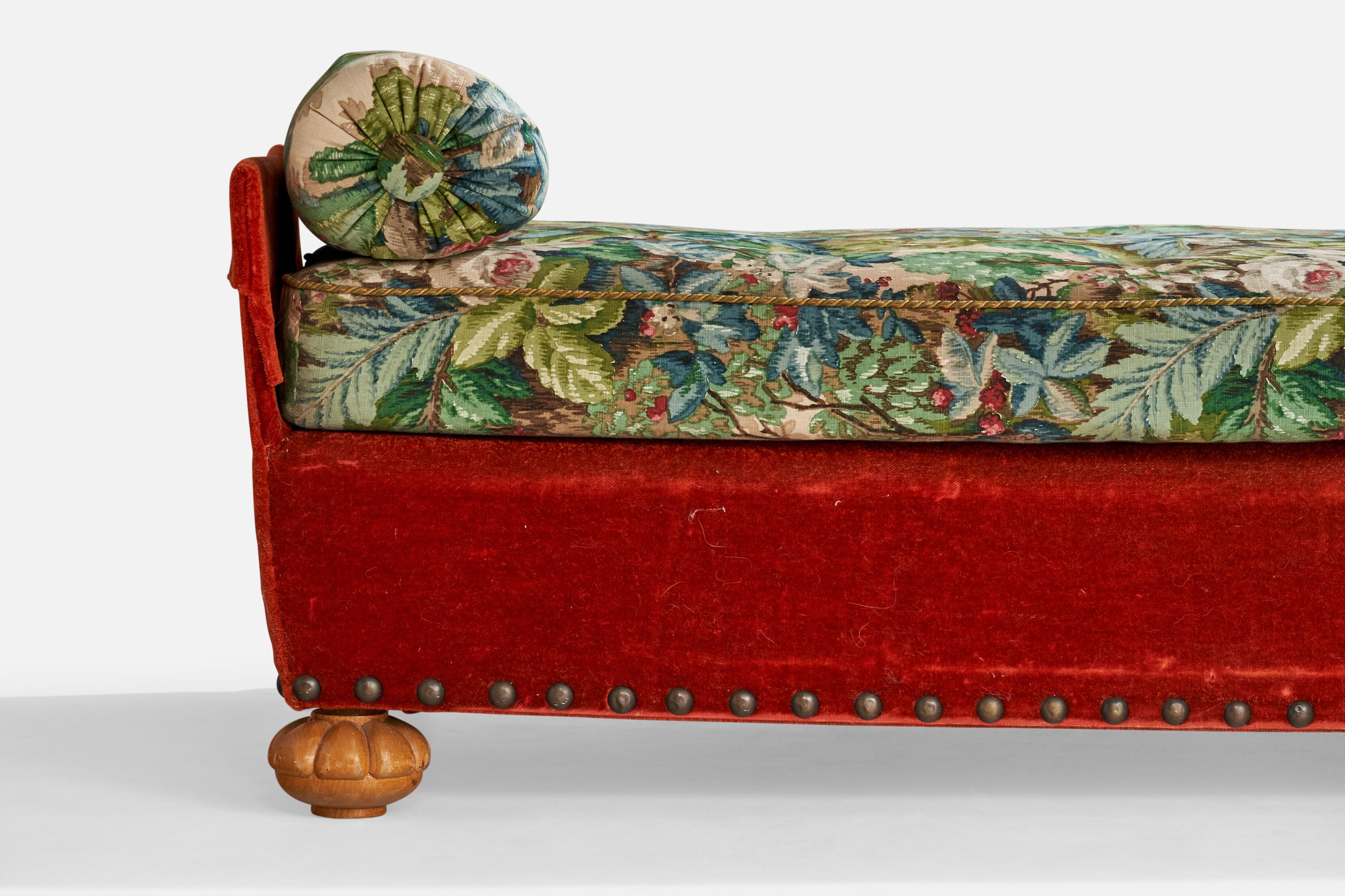 Diseñador sueco, Cama de día, Tela, Madera, Suecia, Años 30 4