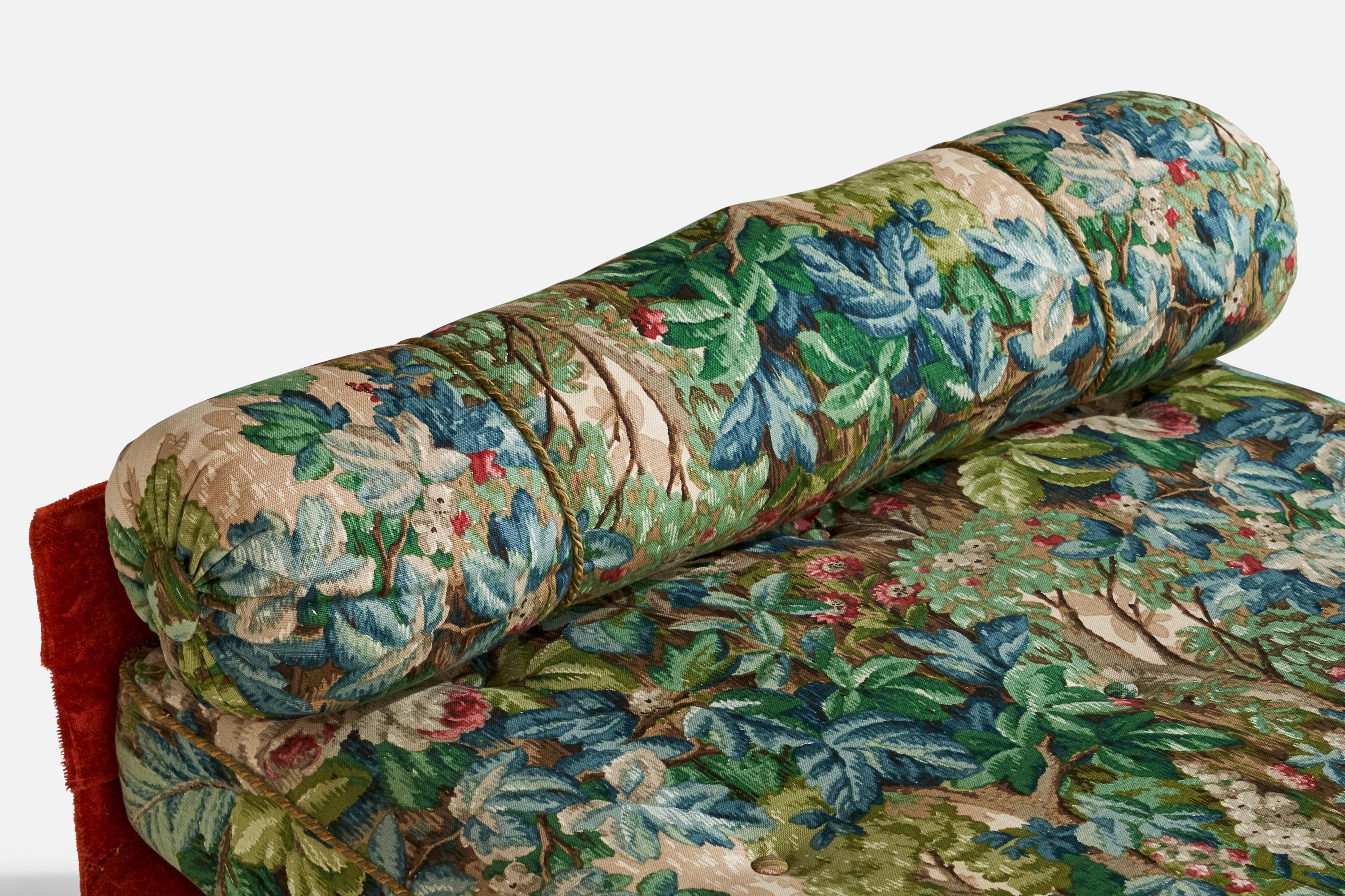 Diseñador sueco, Cama de día, Tela, Madera, Suecia, Años 30 5