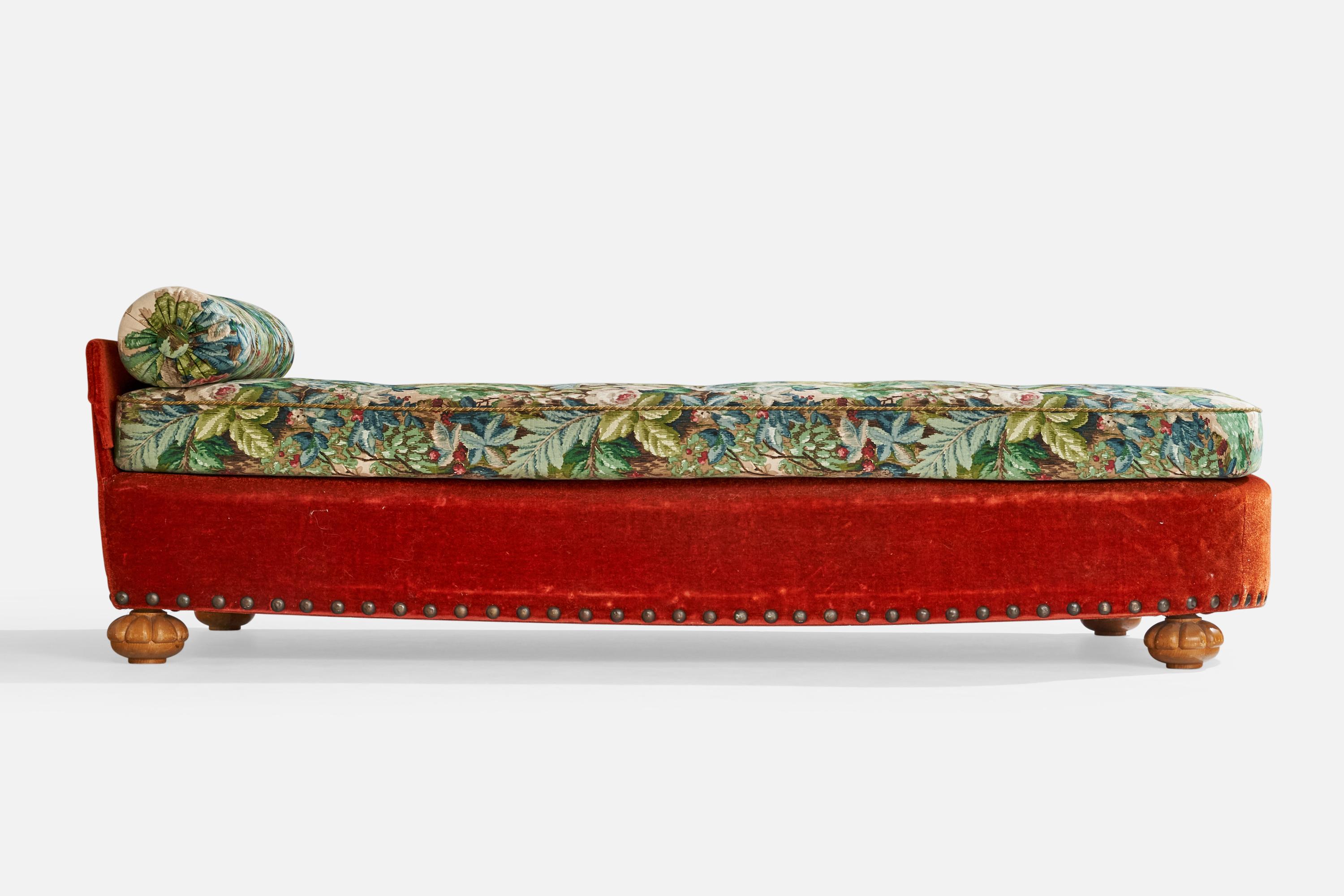 Diseñador sueco, Cama de día, Tela, Madera, Suecia, Años 30 3