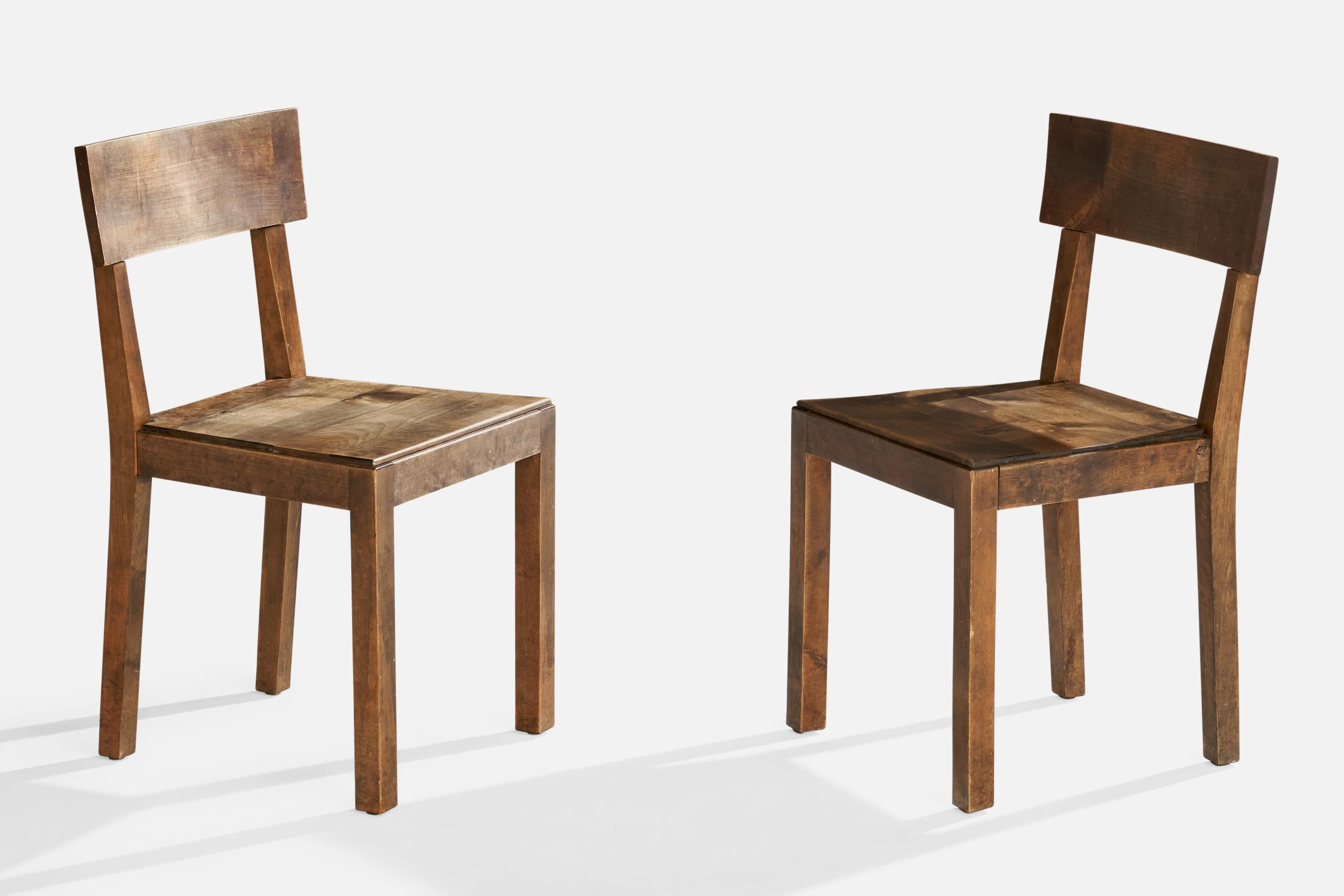 Scandinavian Modern Swedish Designer, Dining Chairs, Birch, Sweden, 1930s For Sale