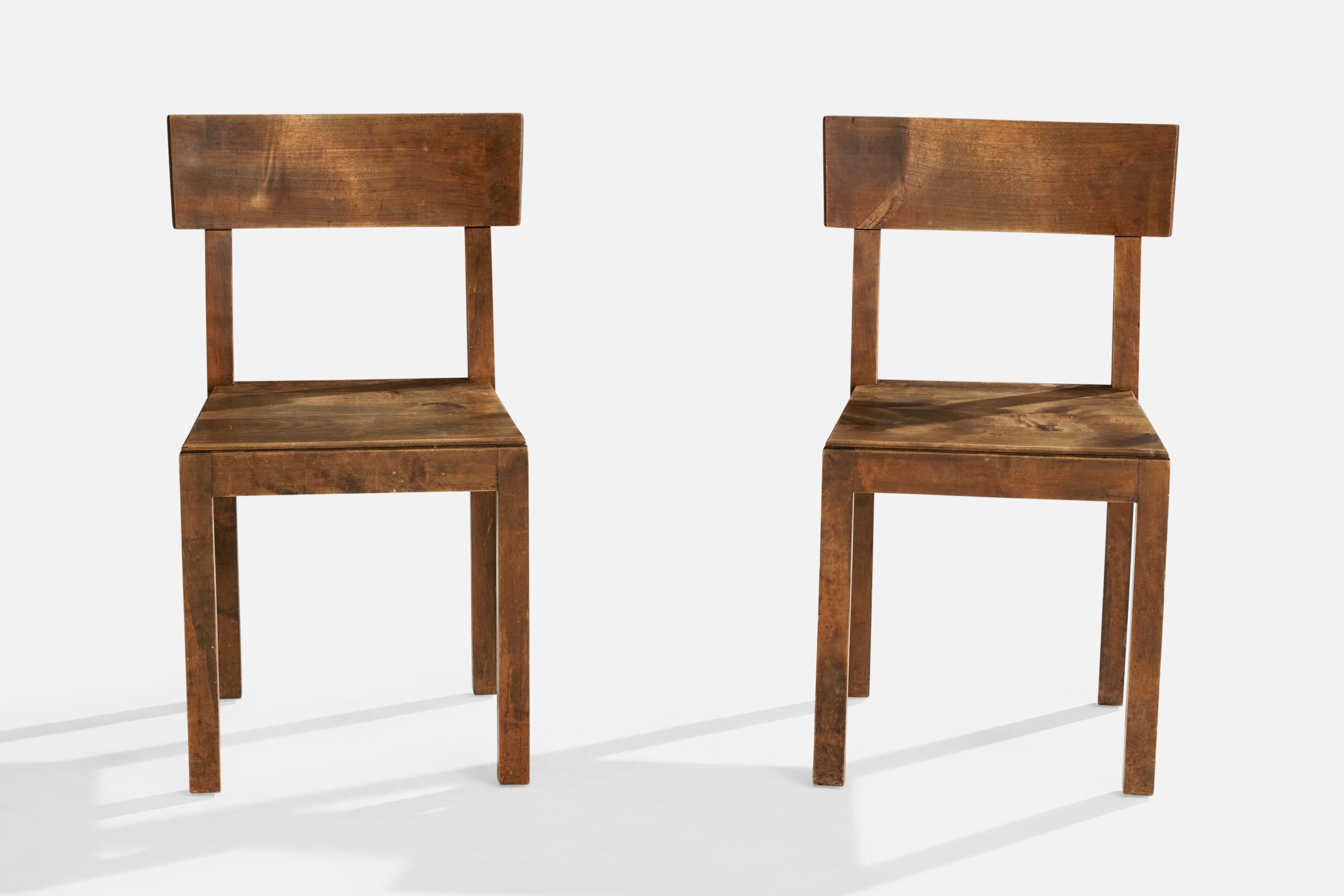 Swedish Designer, Dining Chairs, Birch, Sweden, 1930s In Good Condition For Sale In High Point, NC