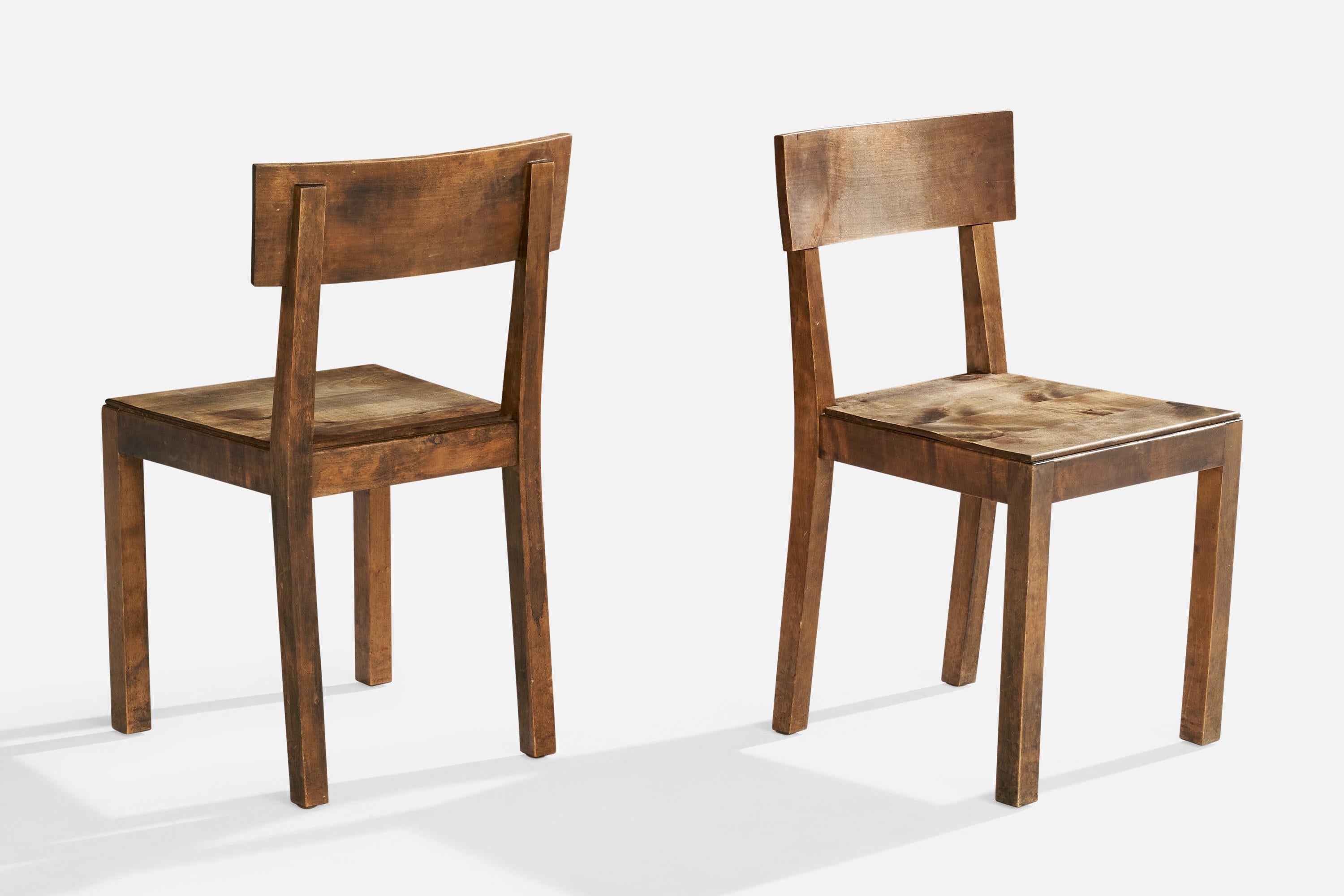 Mid-20th Century Swedish Designer, Dining Chairs, Birch, Sweden, 1930s For Sale