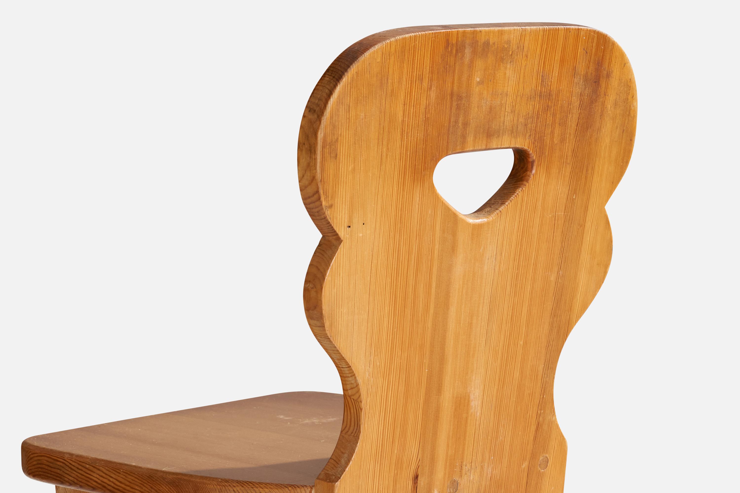 Designer suédois, chaises de salle à manger, pin, Suède, 1970 en vente 2