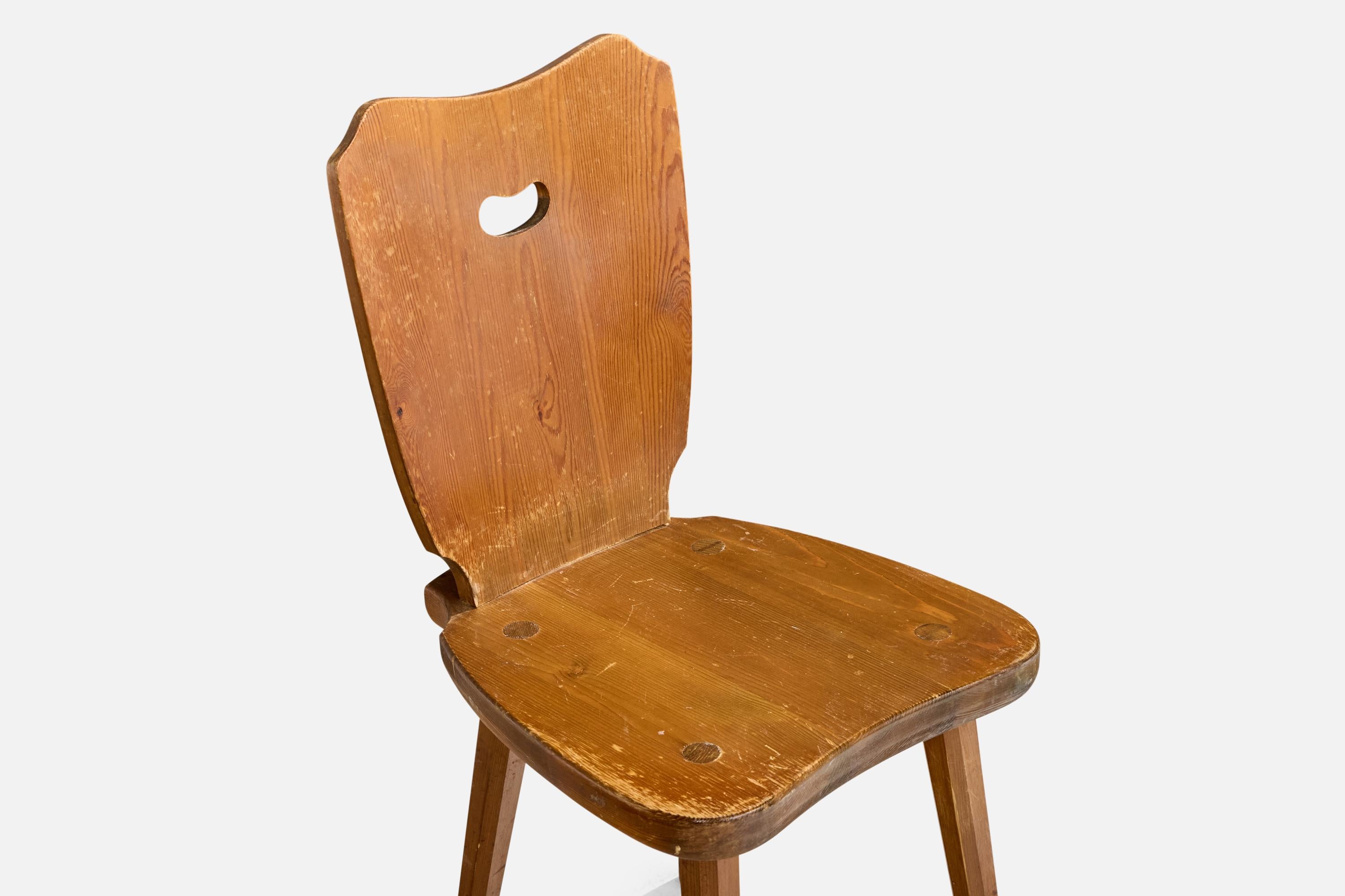 Designer suédois, chaises de salle à manger, pin, Suède, années 1960 en vente 2