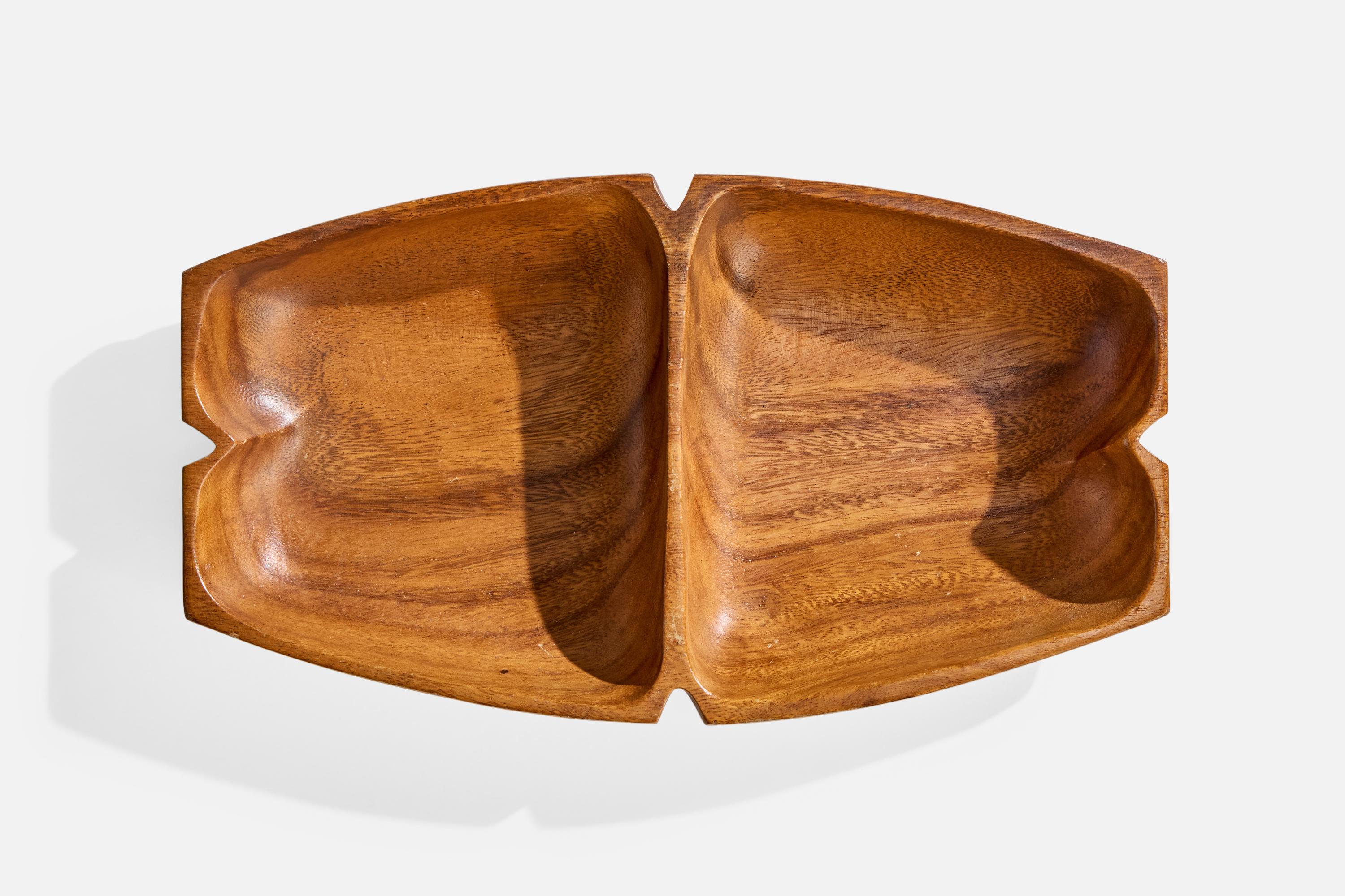 Metà XX secolo Piatto di design svedese, Teak, Svezia, anni '50 in vendita