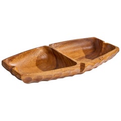 Piatto di design svedese, Teak, Svezia, anni '50