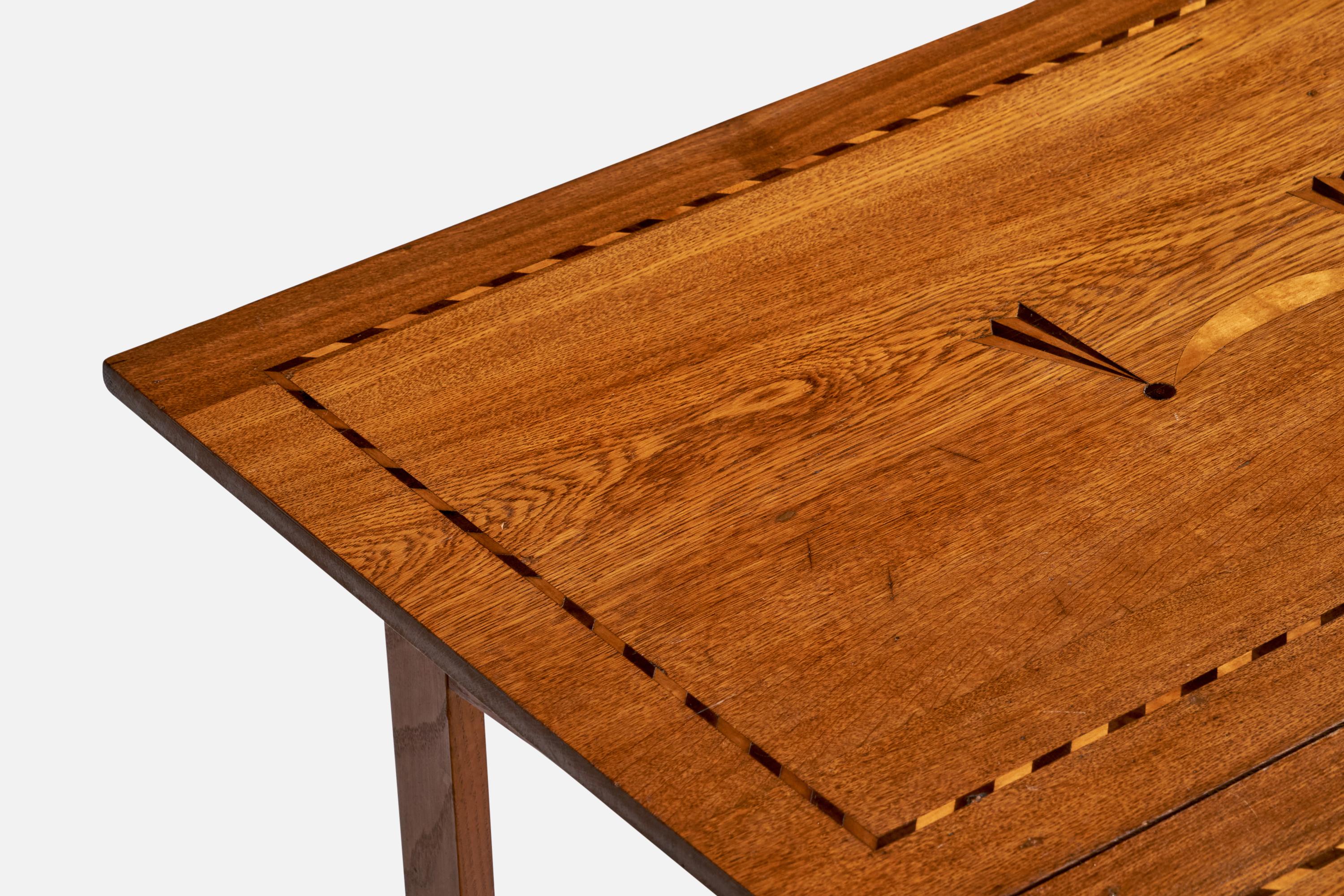 Designer svedese, Tavolo con ante a ribalta, Oak, Svezia, anni '40 in vendita 6