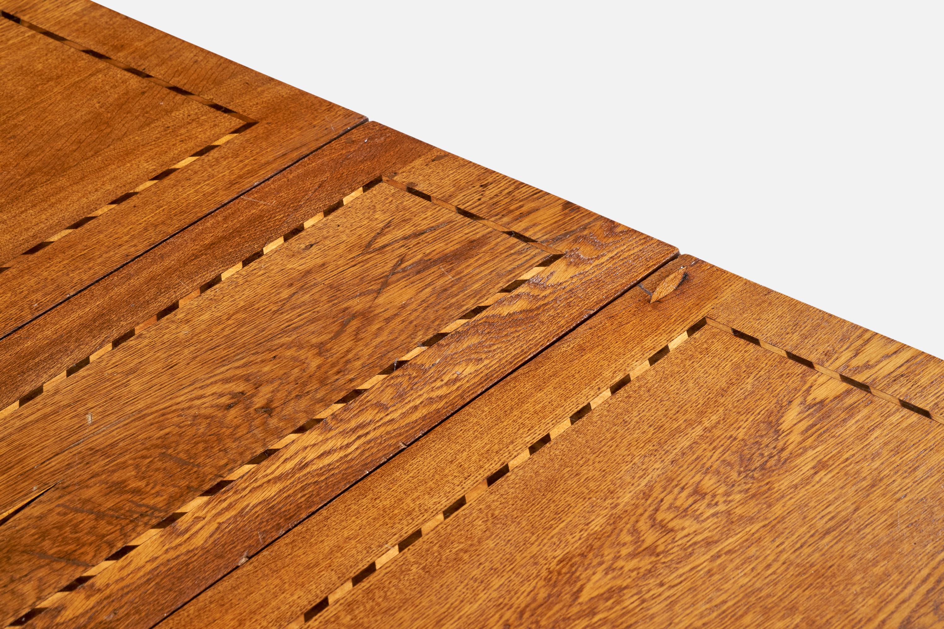 Designer svedese, Tavolo con ante a ribalta, Oak, Svezia, anni '40 in vendita 7