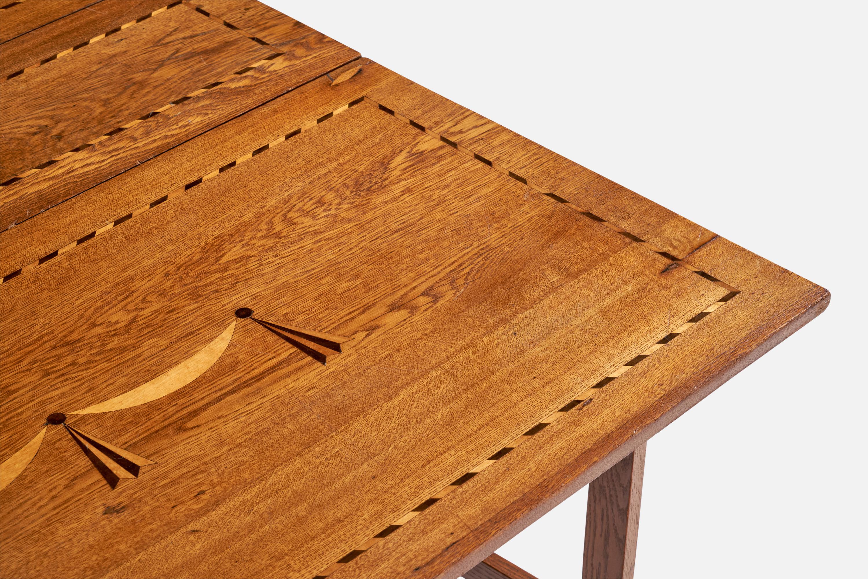 Svedese Designer svedese, Tavolo con ante a ribalta, Oak, Svezia, anni '40 in vendita