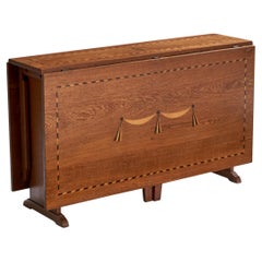 Diseñador sueco, mesa de tablero abatible, roble, Suecia, década de 1940