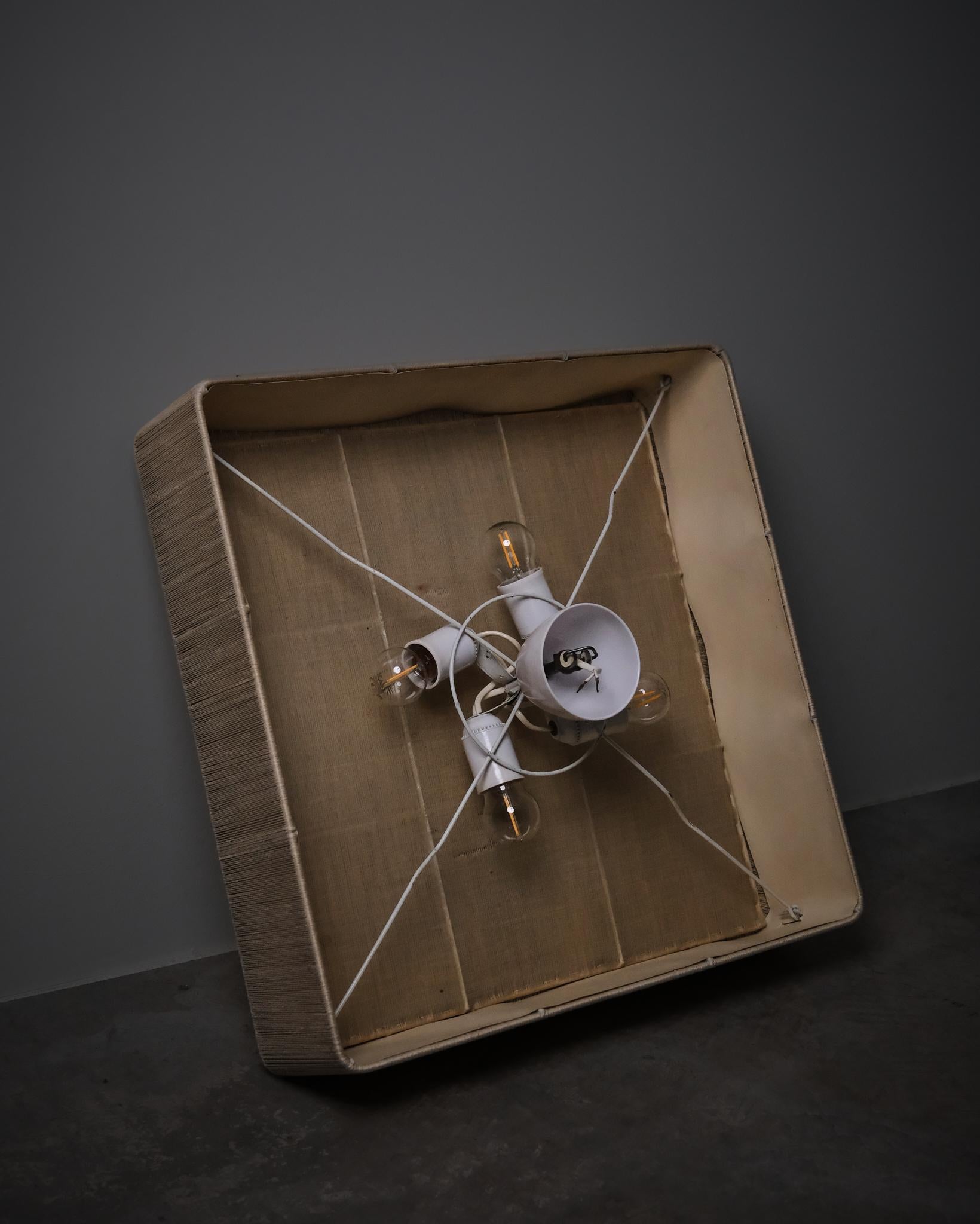 Swedish designer fabric ceiling lamp, 1960s For Sale 4