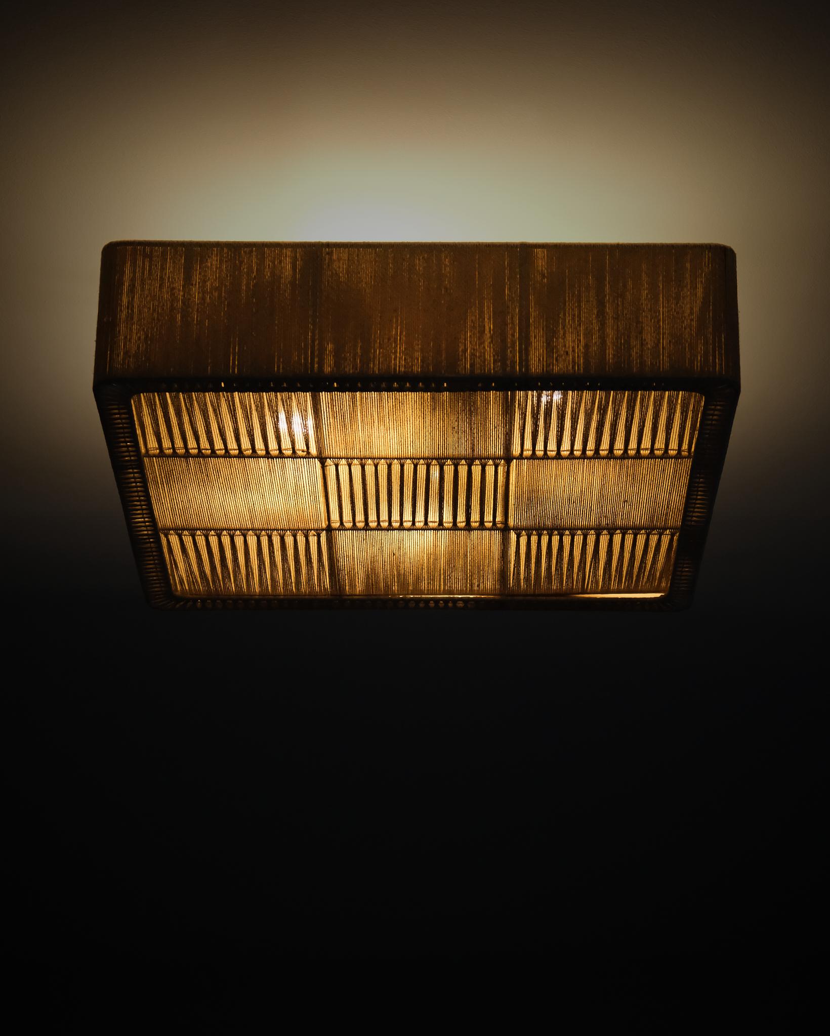 Swedish designer fabric ceiling lamp, 1960s For Sale 3