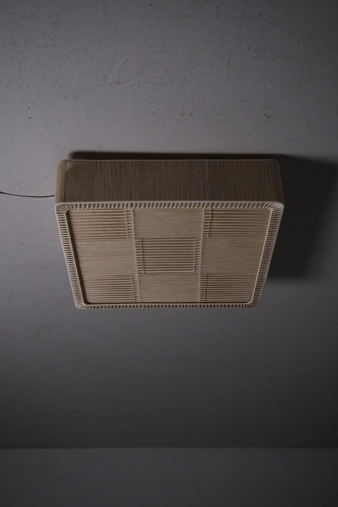 20th Century Swedish designer fabric flush mount, 1960s For Sale