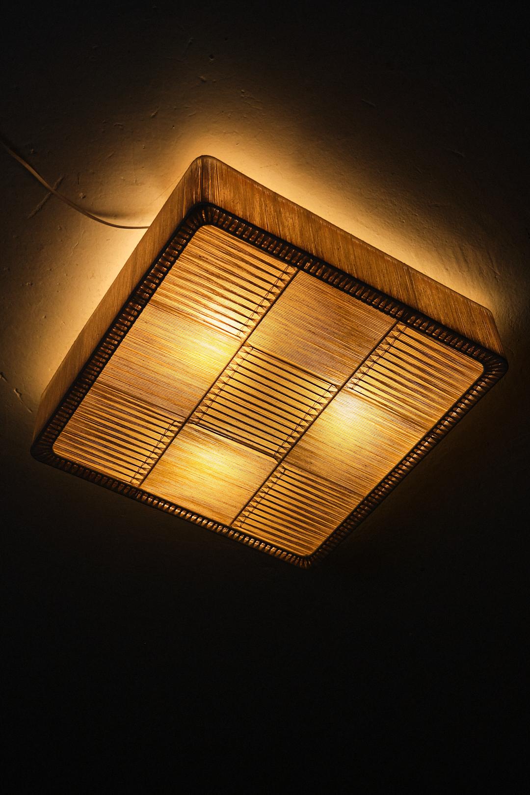 Swedish designer fabric flush mount, 1960s For Sale 2