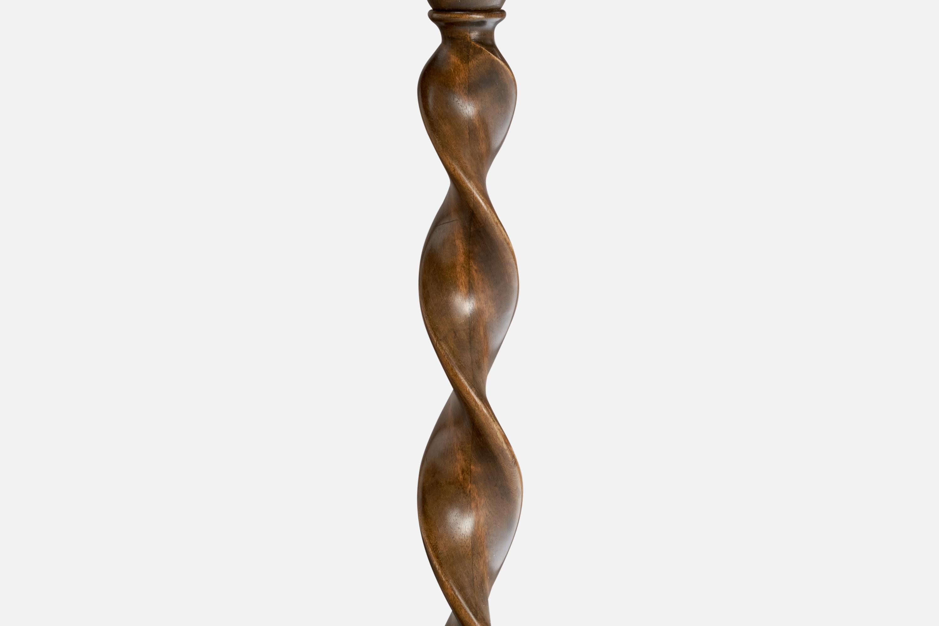 Designer suédois, lampadaire, bouleau, laiton, tissu, Suède, années 1920 en vente 3