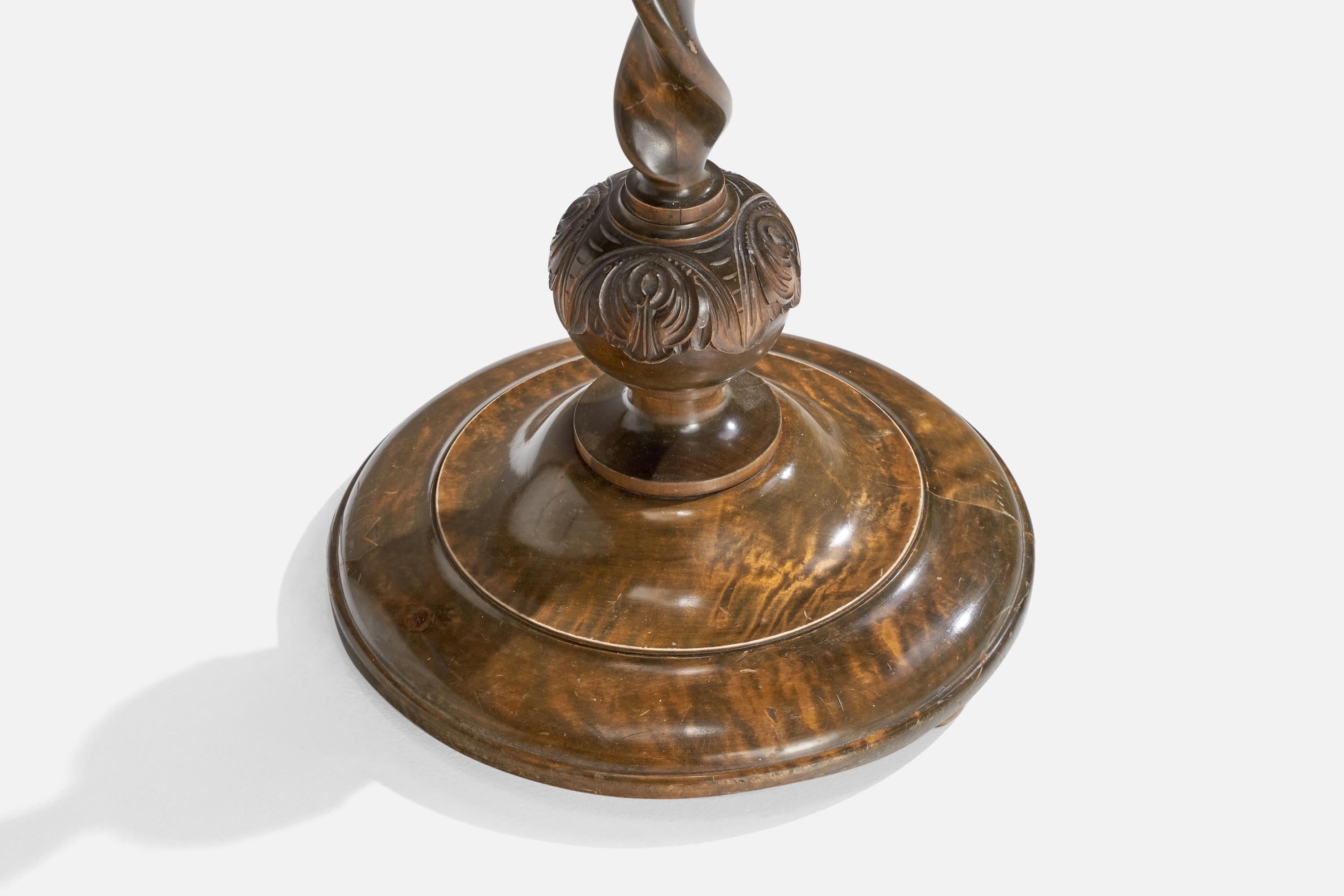 Designer suédois, lampadaire, bouleau, laiton, tissu, Suède, années 1920 en vente 5