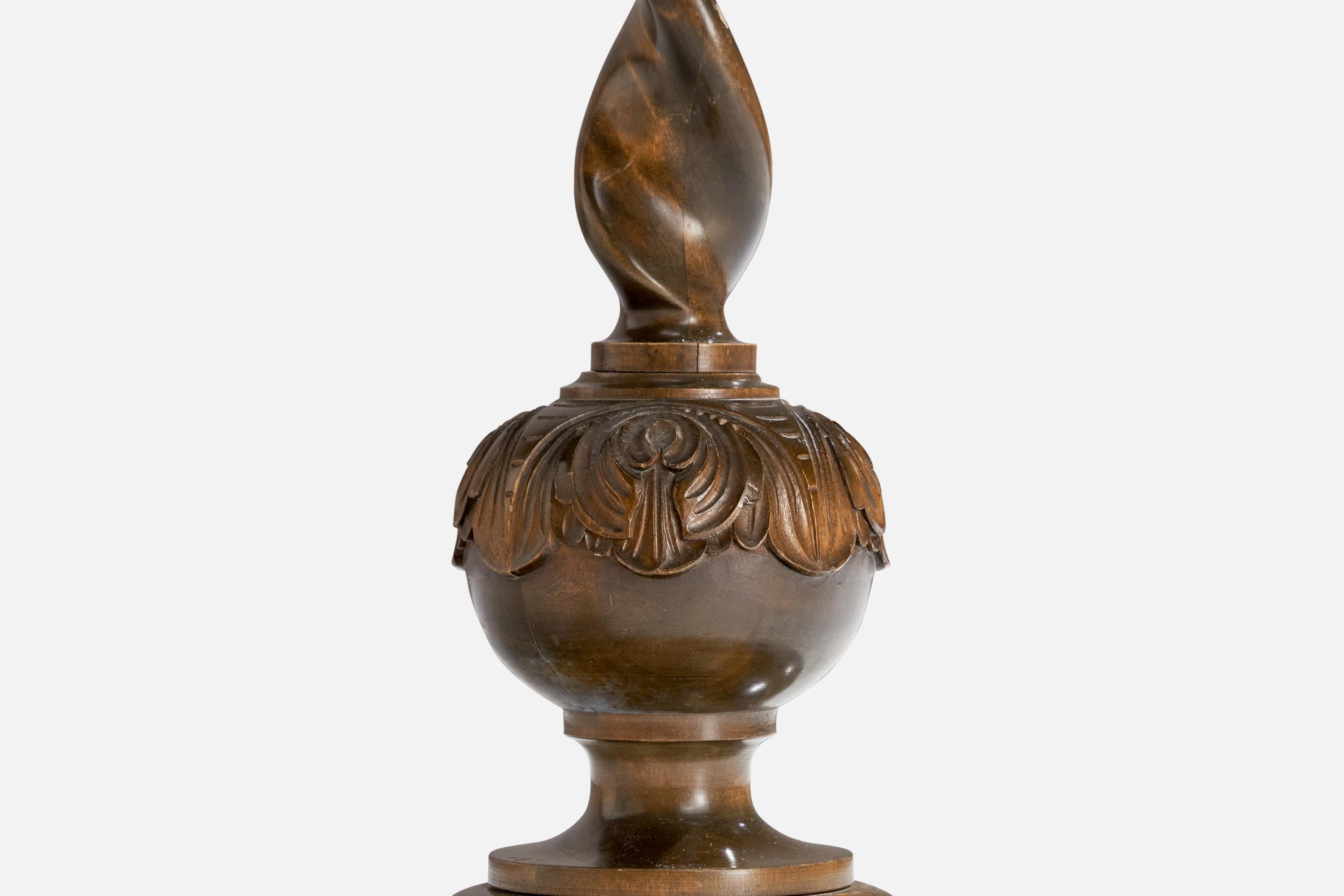 Art nouveau Designer suédois, lampadaire, bouleau, laiton, tissu, Suède, années 1920 en vente