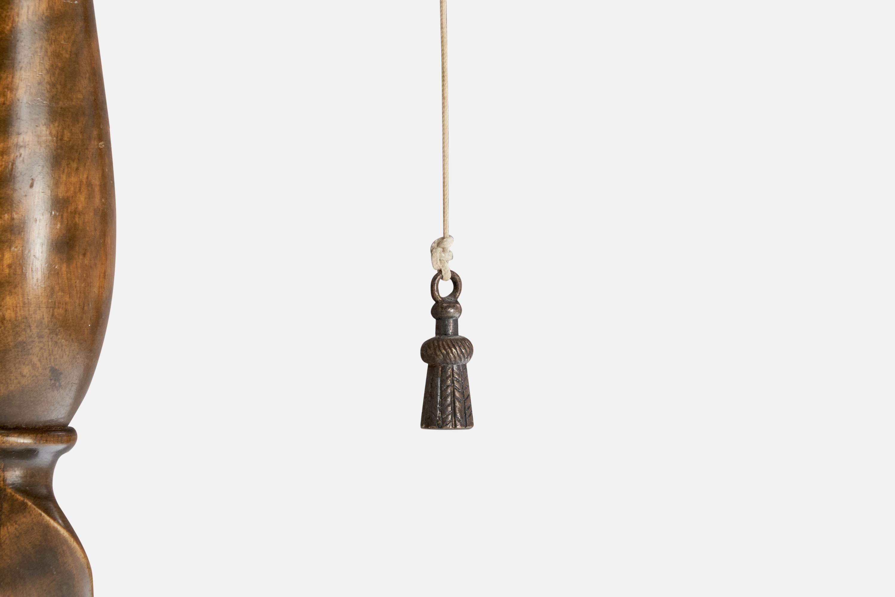 Designer suédois, lampadaire, bouleau, laiton, tissu, Suède, années 1920 en vente 2