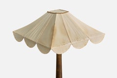Swedish Designer, Floor Lamp, Birch, Fabric, Sweden, 1920s