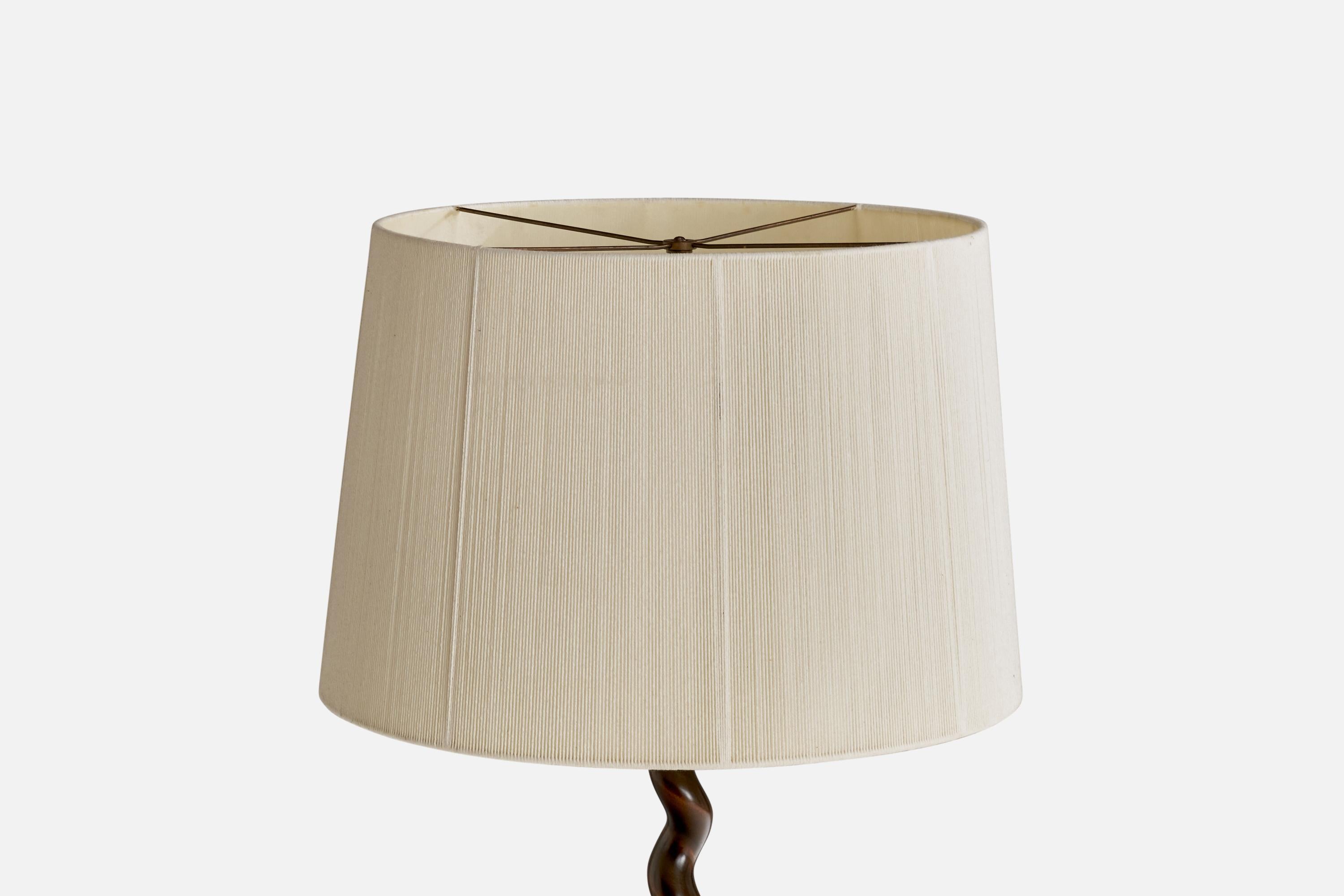 Art nouveau Designer suédois, lampadaire, bouleau, tissu, Suède, années 1920 en vente