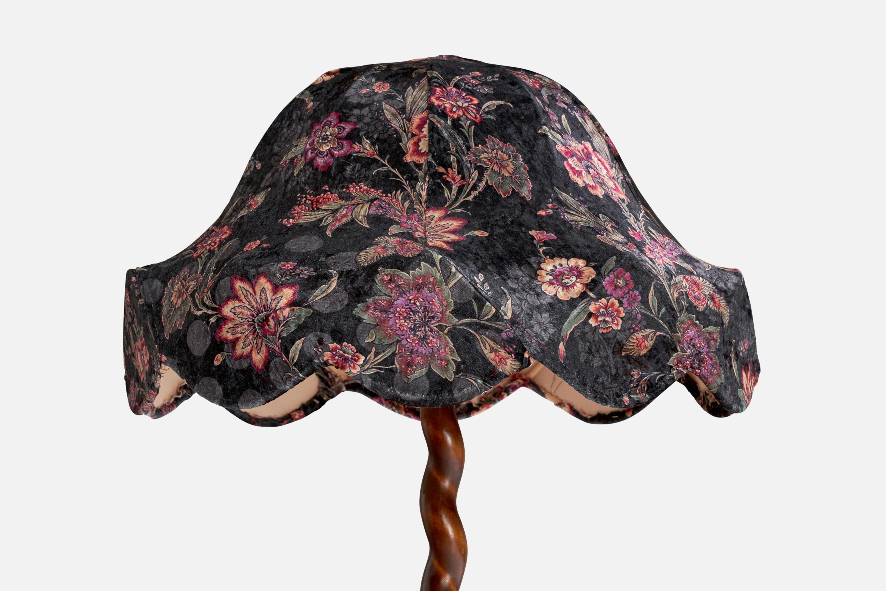 Scandinave moderne Designer suédois, lampadaire, bouleau, tissu, Suède, années 1920 en vente