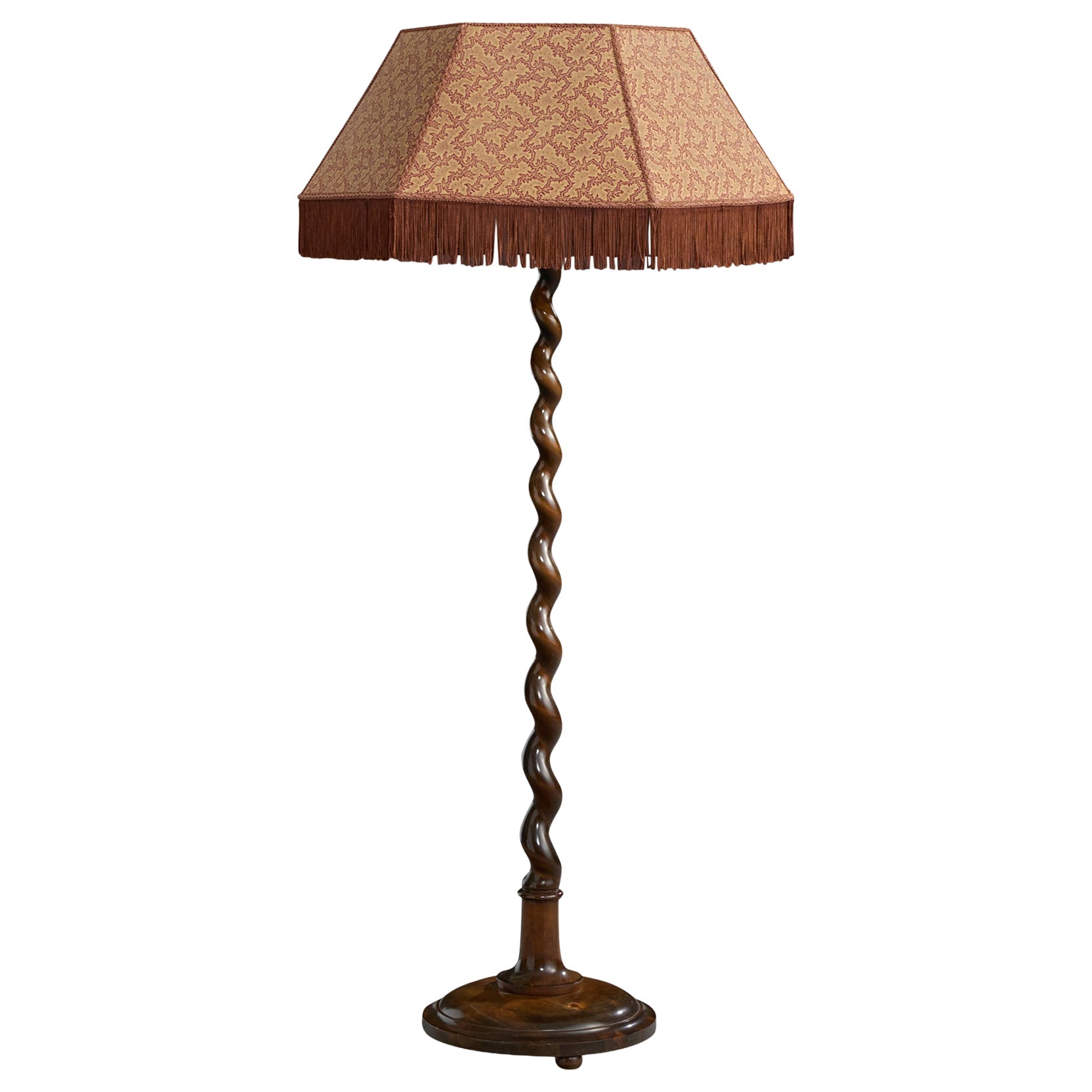 Designer svedese, lampada da terra, betulla, tessuto, Svezia, anni 
1920 in vendita