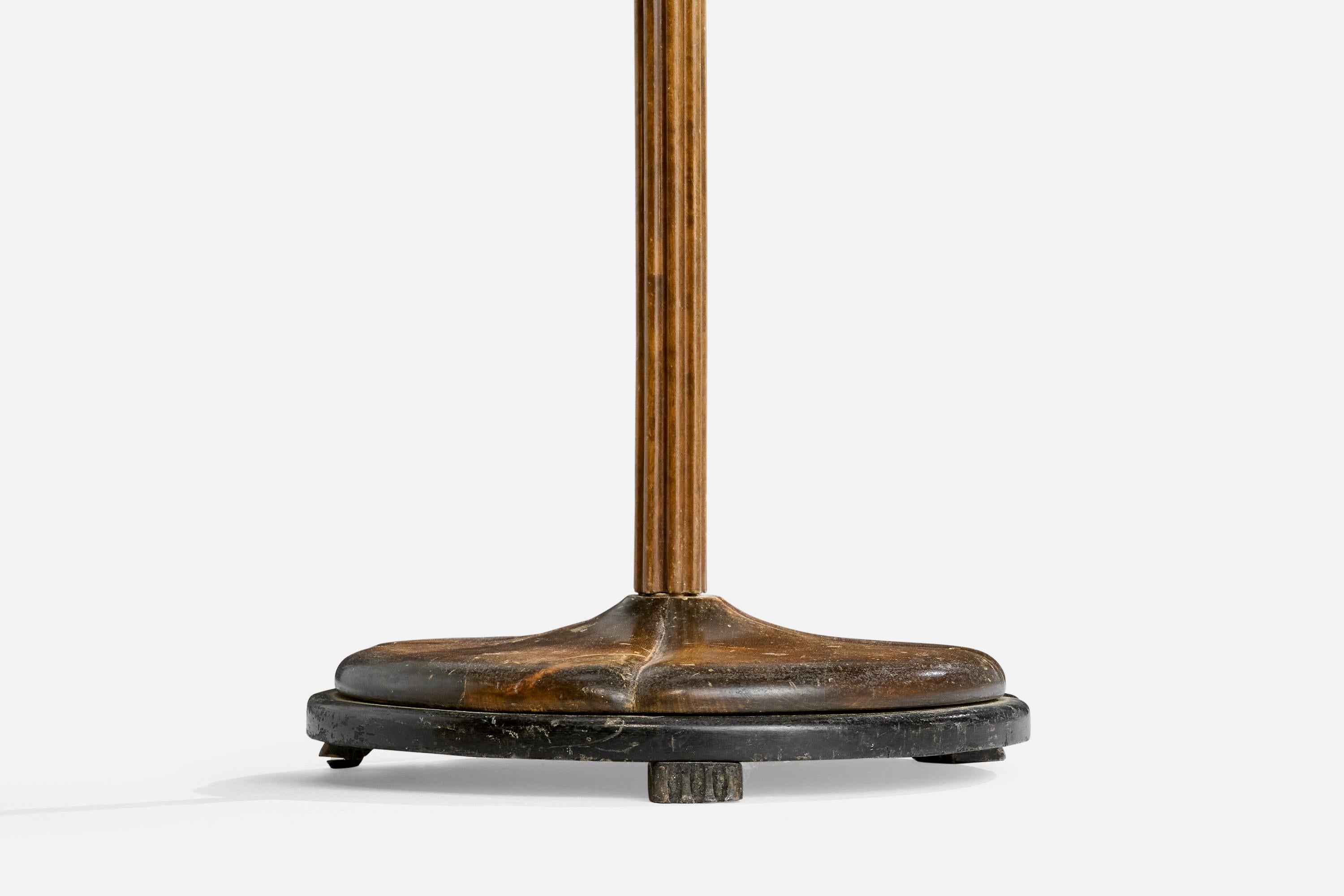 Designer suédois, lampadaire, bouleau, tissu, Suède, années 1930 en vente 1