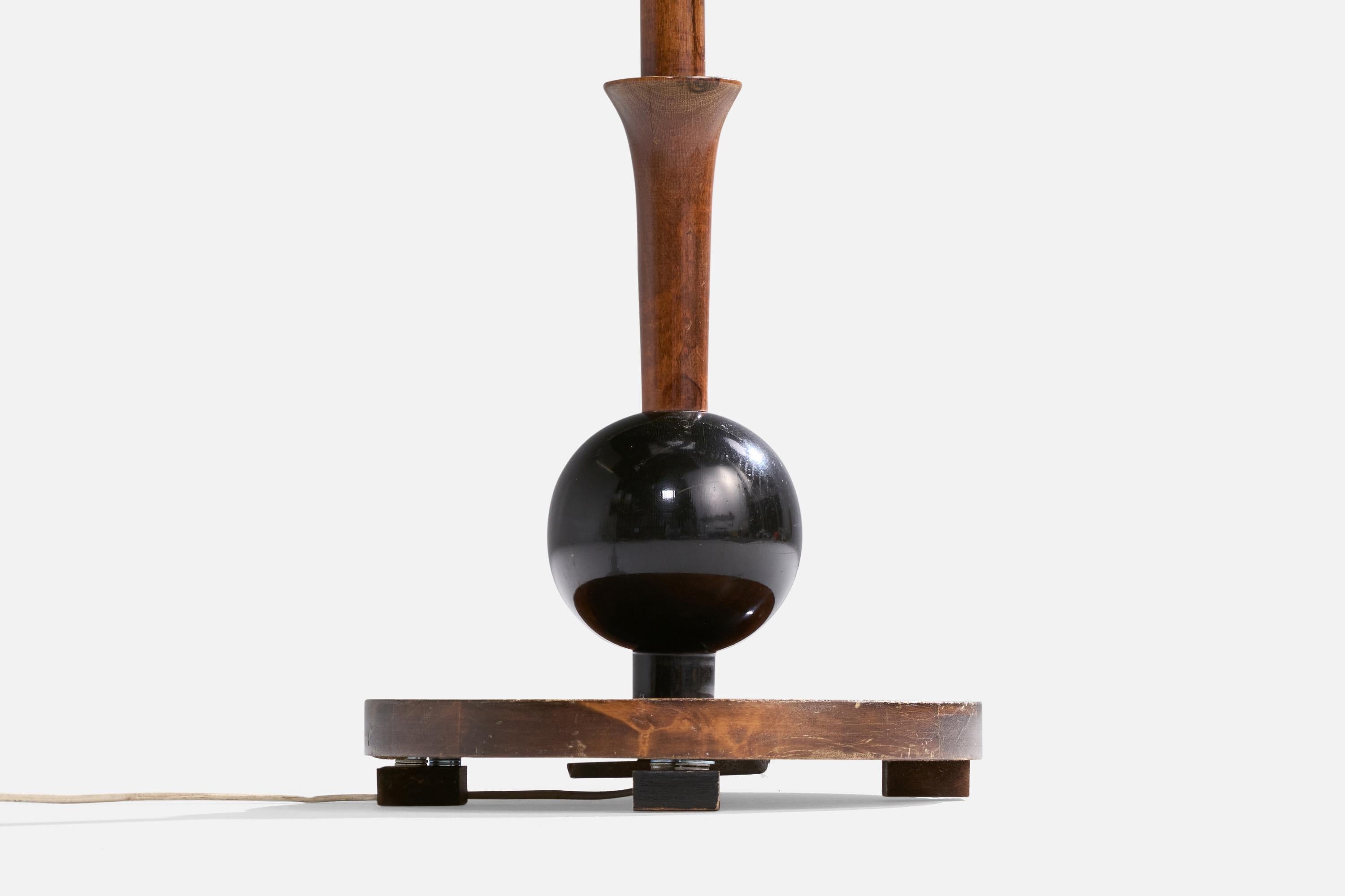 Designer suédois, lampadaire, bouleau, tissu, Suède, années 1930 en vente 2
