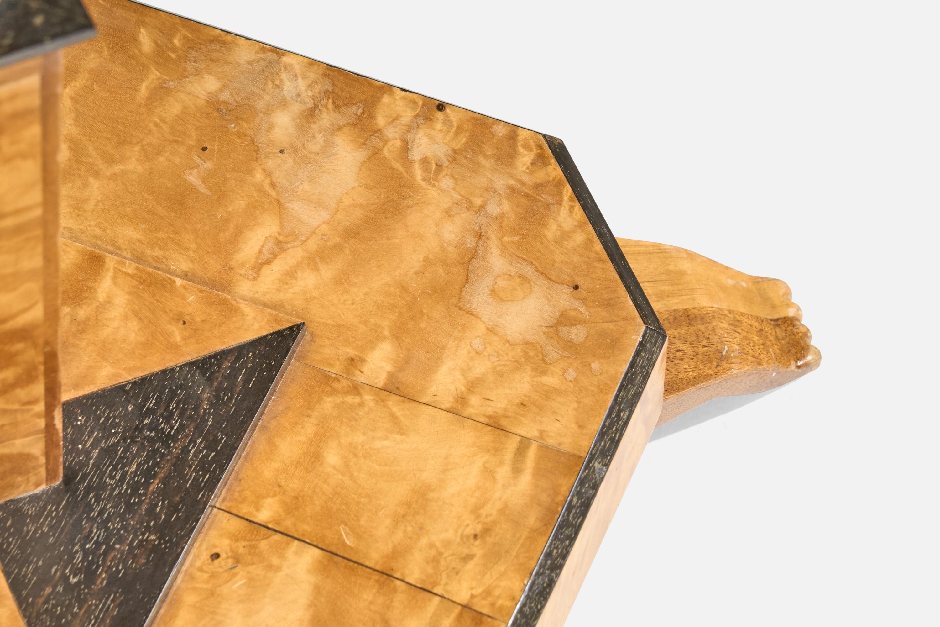 Lampada da terra di design svedese, betulla, metallo, tessuto, Svezia, anni '30 in vendita 4