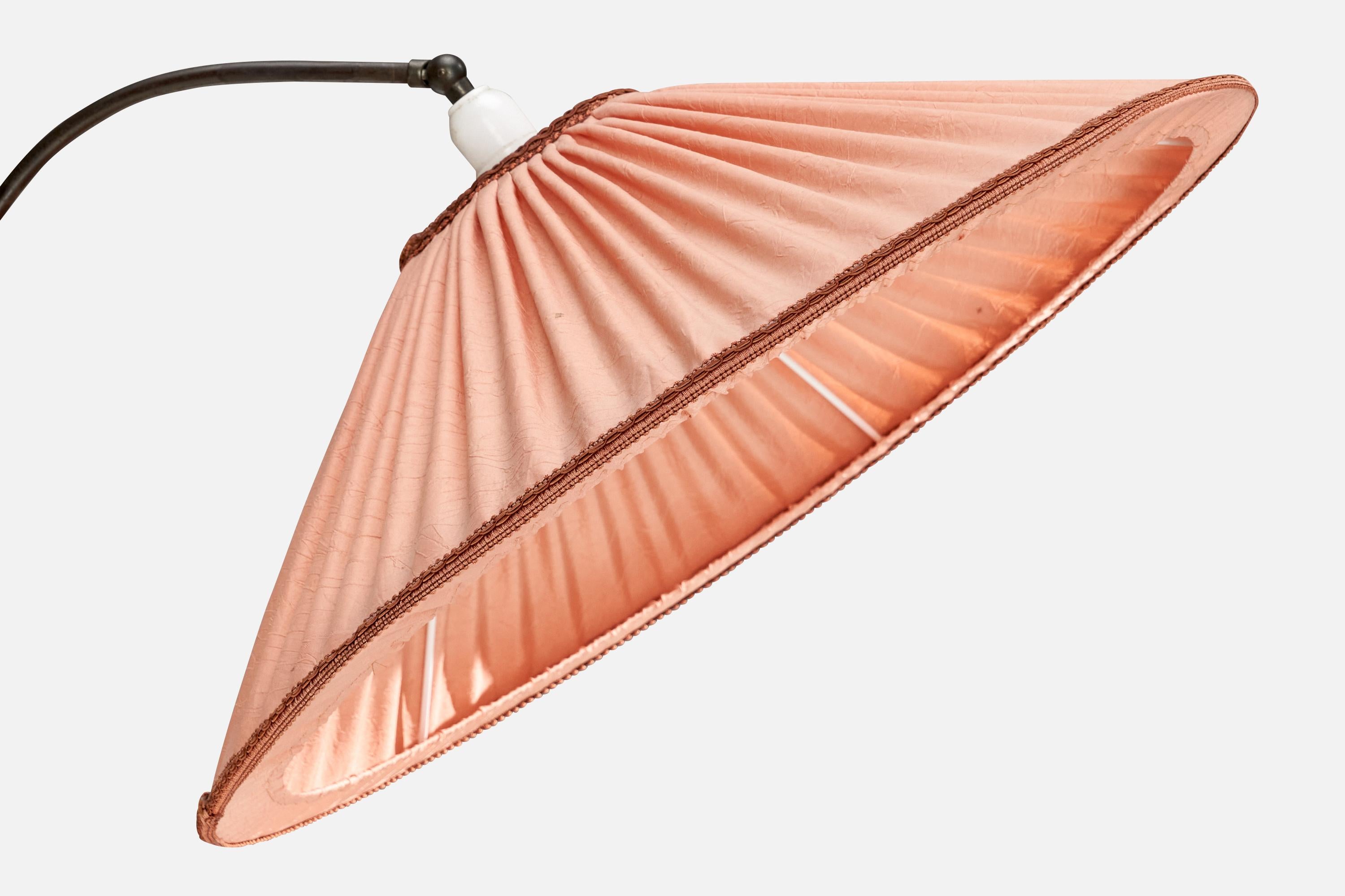 Svedese Lampada da terra di design svedese, betulla, metallo, tessuto, Svezia, anni '30 in vendita