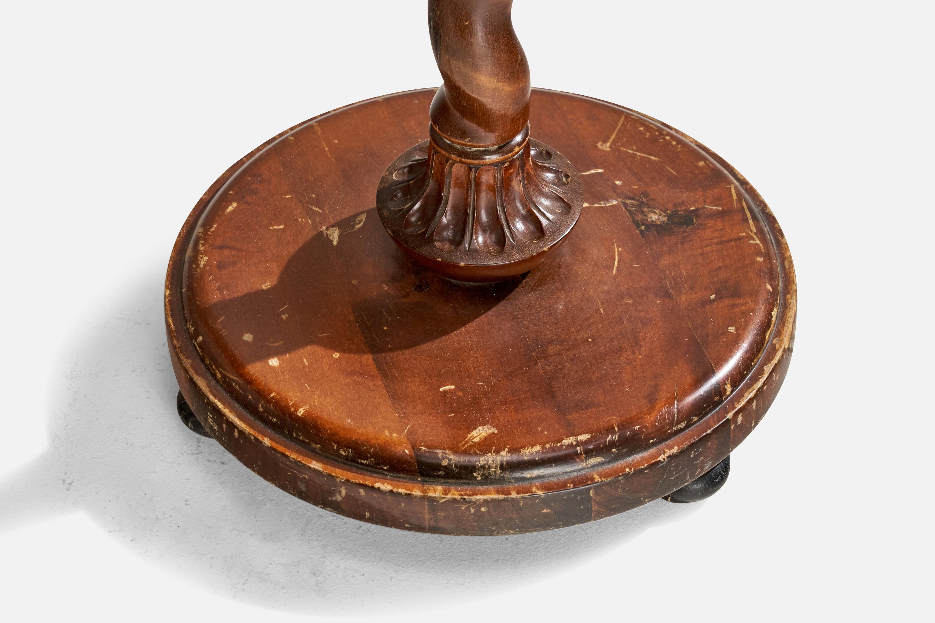 Metallo Lampada da terra di design svedese, betulla, metallo, tessuto, Svezia, anni '30 in vendita