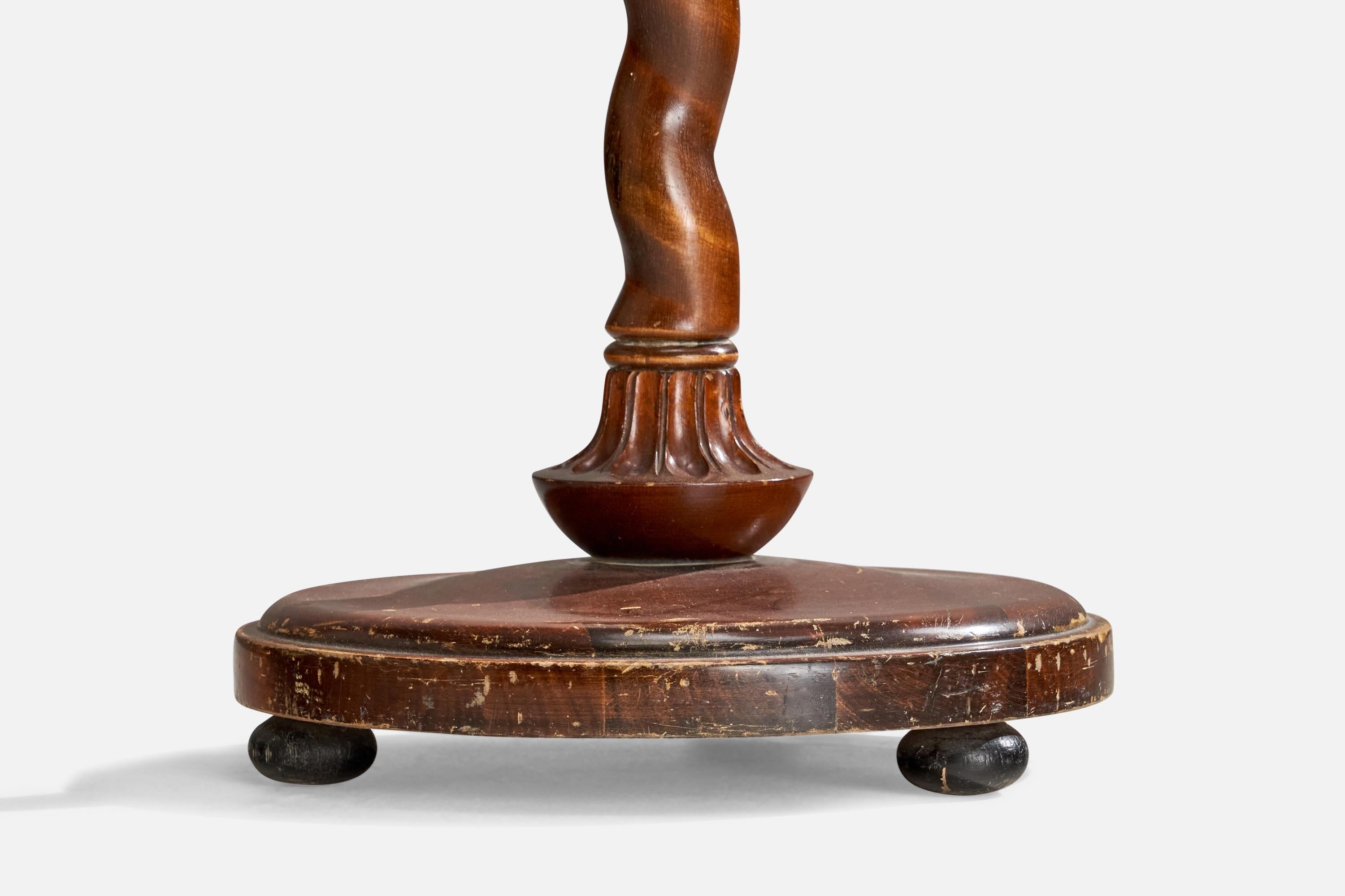 Lampada da terra di design svedese, betulla, metallo, tessuto, Svezia, anni '30 in vendita 1