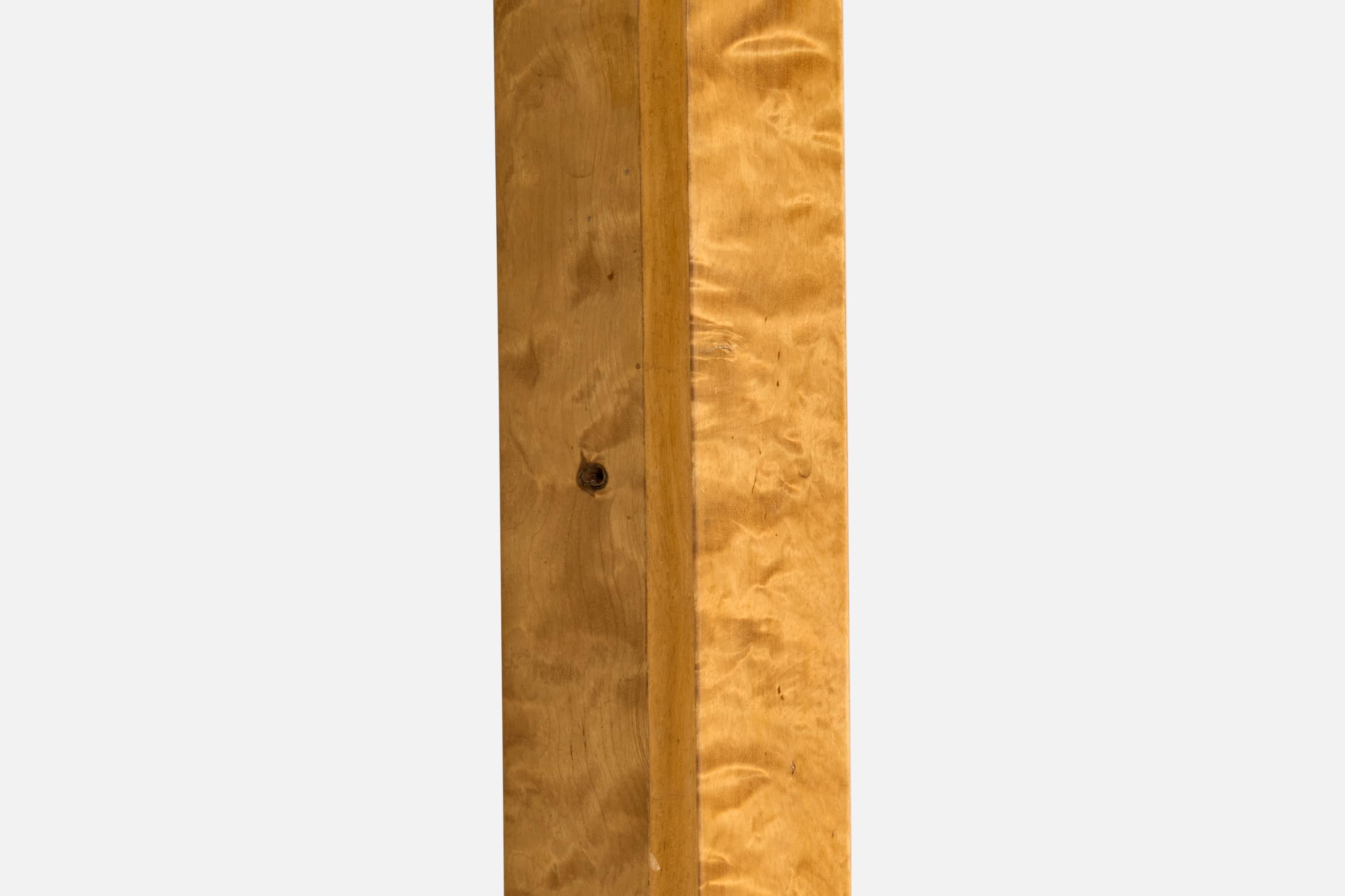 Lampada da terra di design svedese, betulla, metallo, tessuto, Svezia, anni '30 in vendita 2