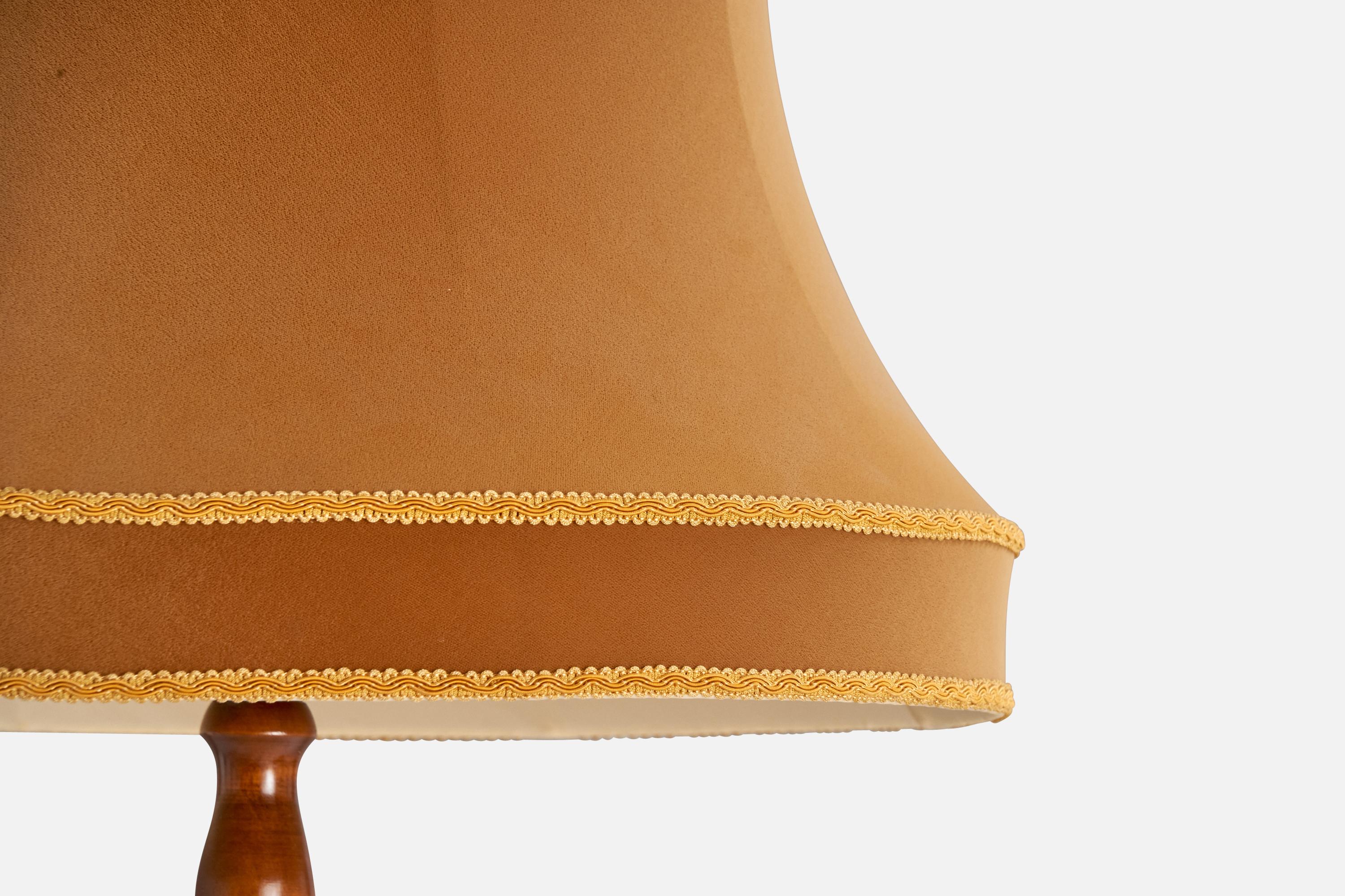 Suédois Designer suédois, lampadaire, bouleau, velours, Suède, années 1920 en vente