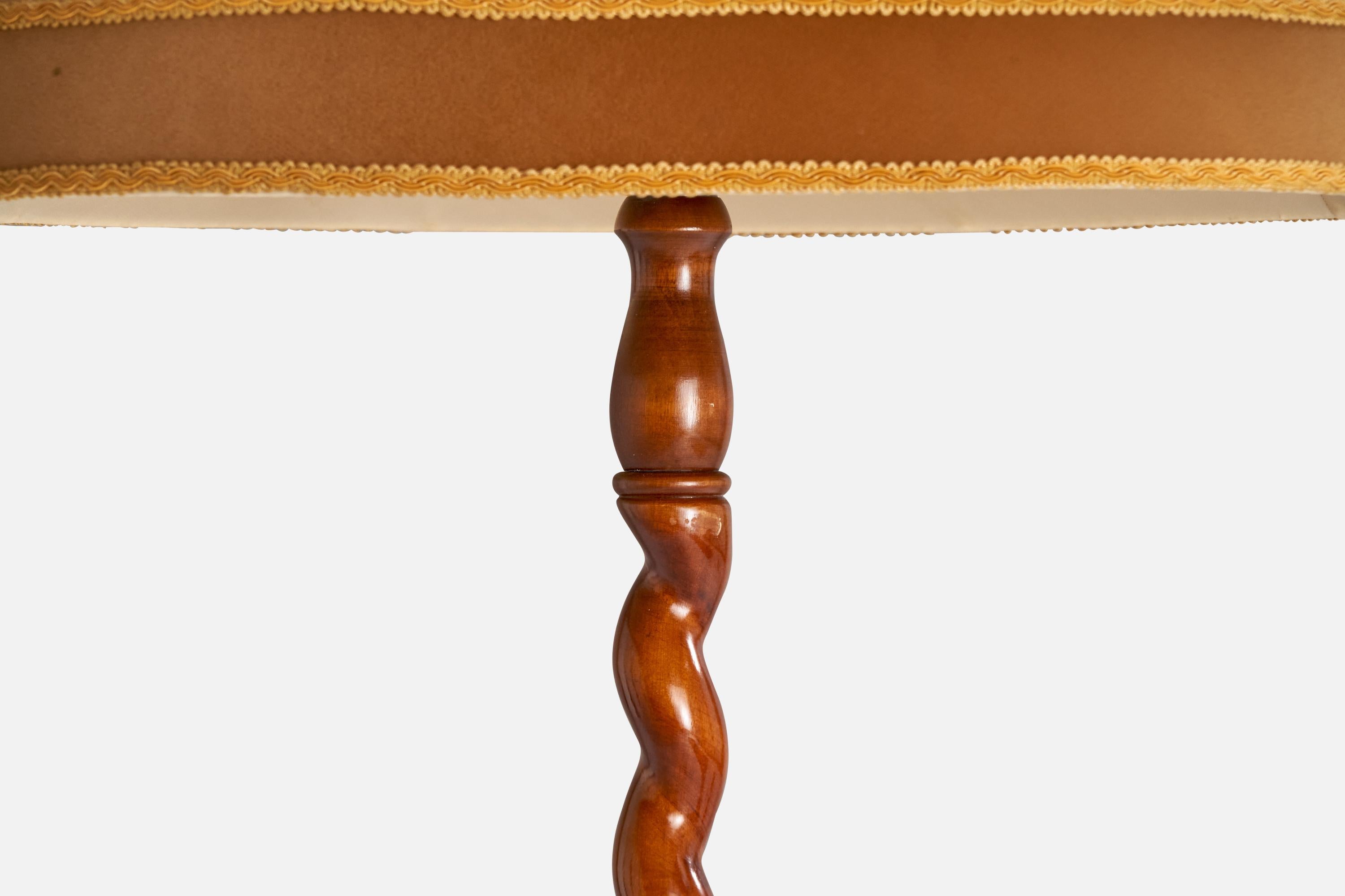 Designer suédois, lampadaire, bouleau, velours, Suède, années 1920 Bon état - En vente à High Point, NC