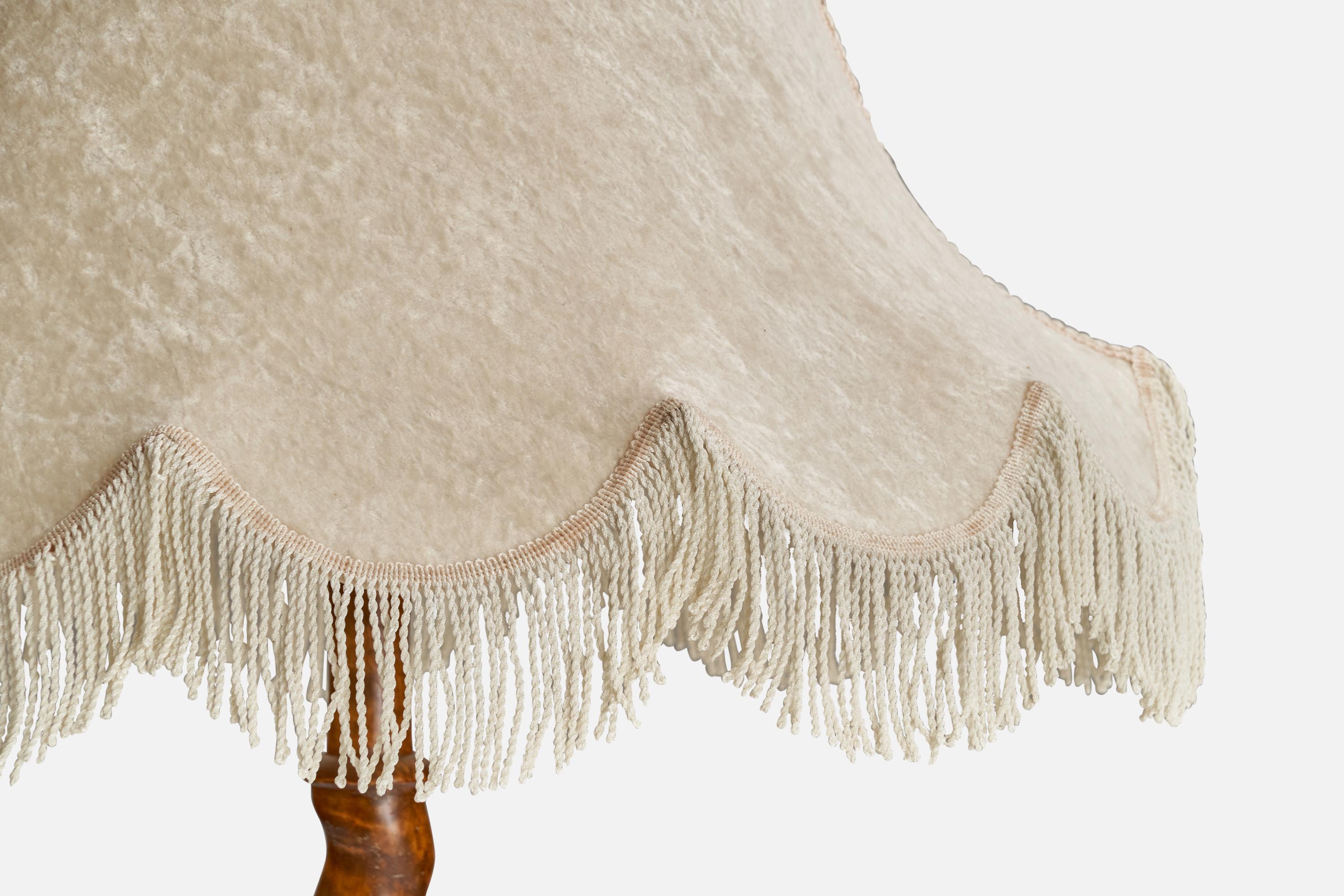 Suédois Designer suédois, lampadaire, bouleau, velours, Suède, années 1930 en vente