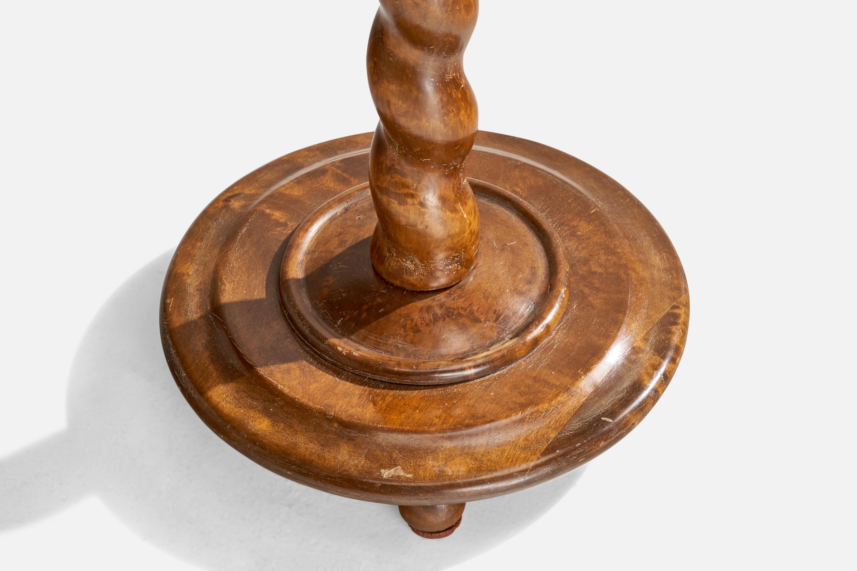 Designer suédois, lampadaire, bouleau, velours, Suède, années 1930 en vente 1