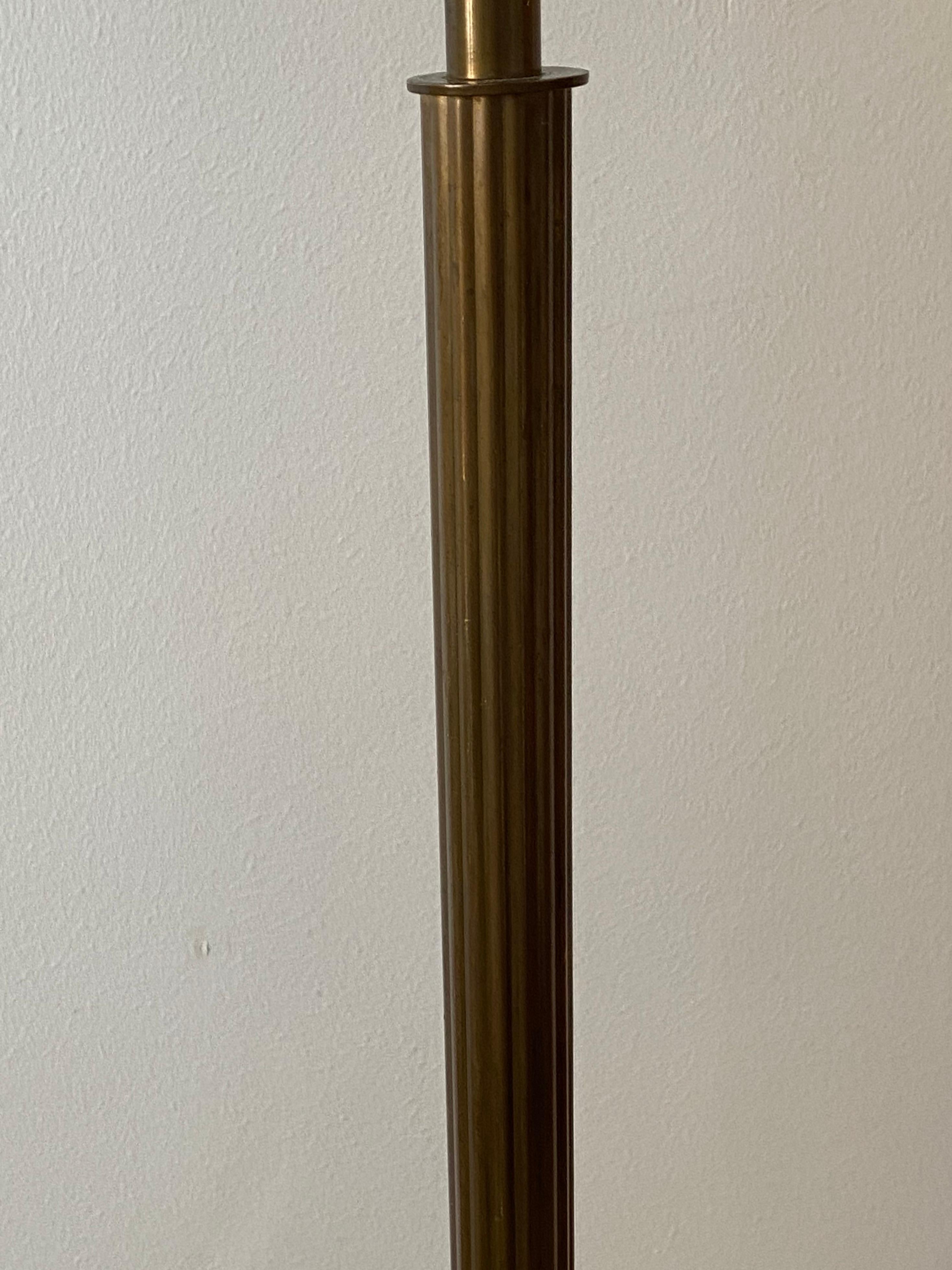 Swedish Designer, Floor Lamp, Brass, Bamboo, Rattan, Sweden, 1950s 1