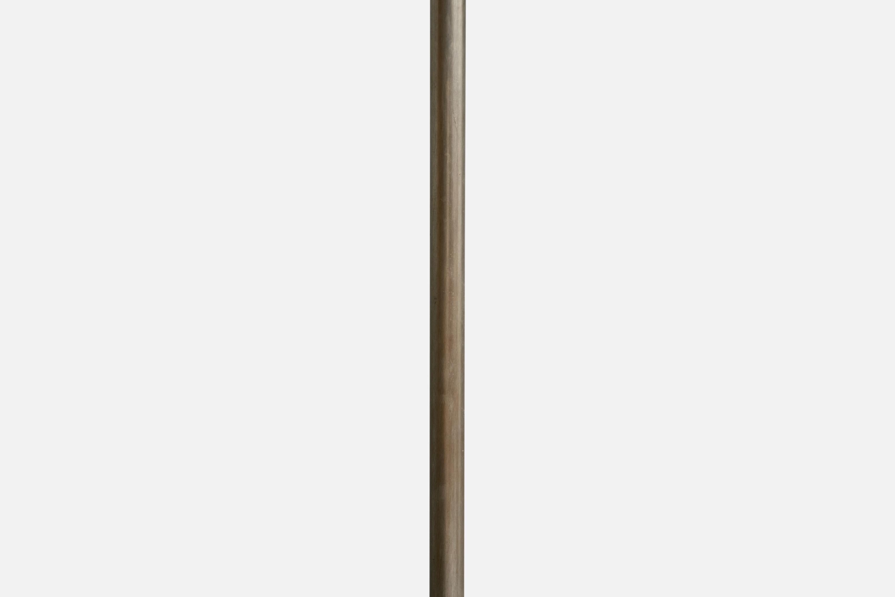 Lampada da terra di design svedese, ottone, tessuto, Svezia, anni '1930 in vendita 1