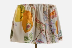 Swedish Designer, Floor Lamp, Brass, Fabric, Sweden, 1960s