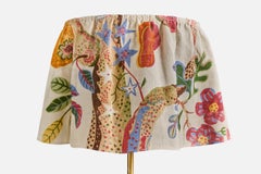 Swedish Designer, Floor Lamp, Brass, Fabric, Sweden, 1960s