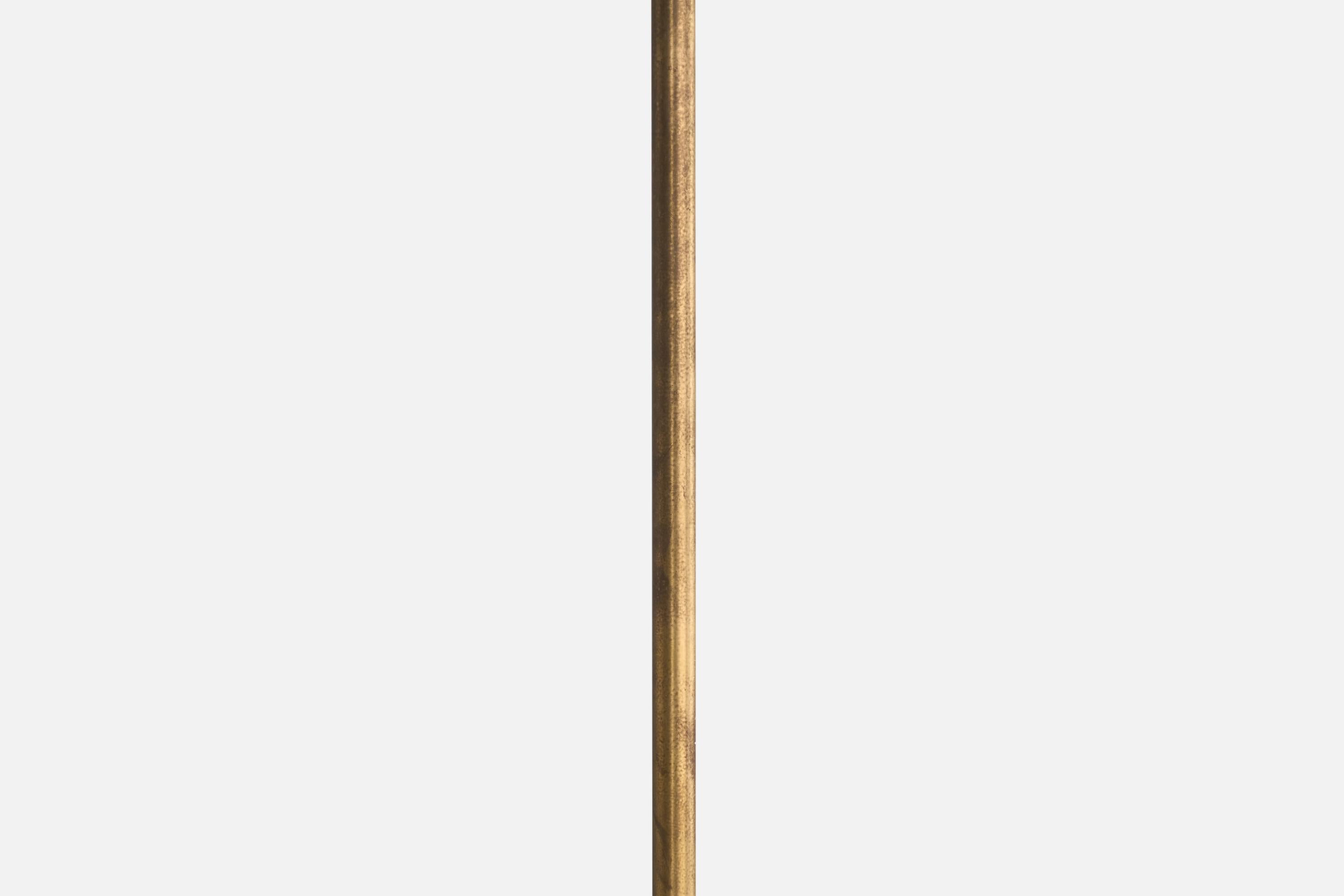 Designer suédois, lampadaire, laiton, tissu, Suède, années 1960 en vente 1