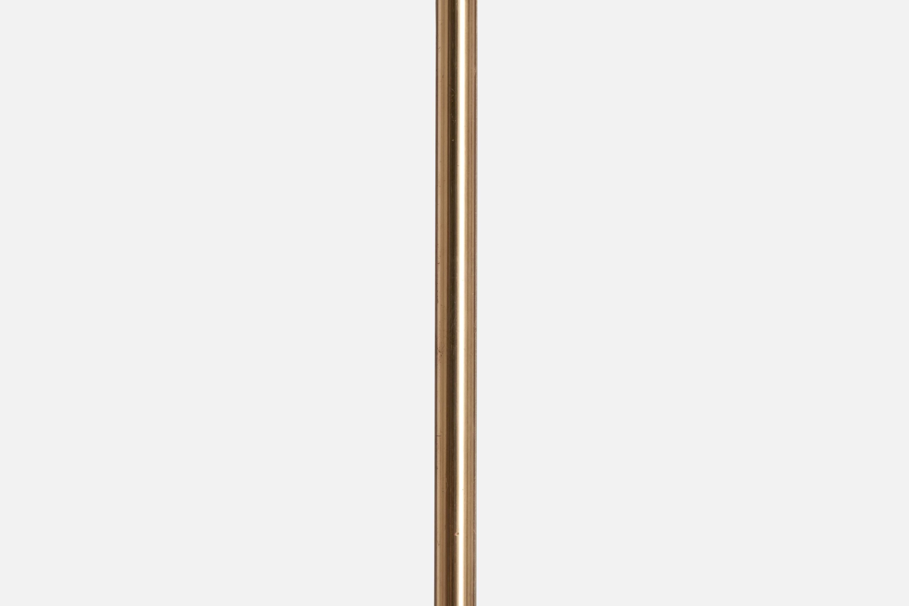 Milieu du XXe siècle Lampadaire de designer suédois, laiton, verre, Suède, années 1950 en vente