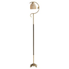 Swedish Designer, Floor Lamp, Brass, Glass, Sweden, 1970s