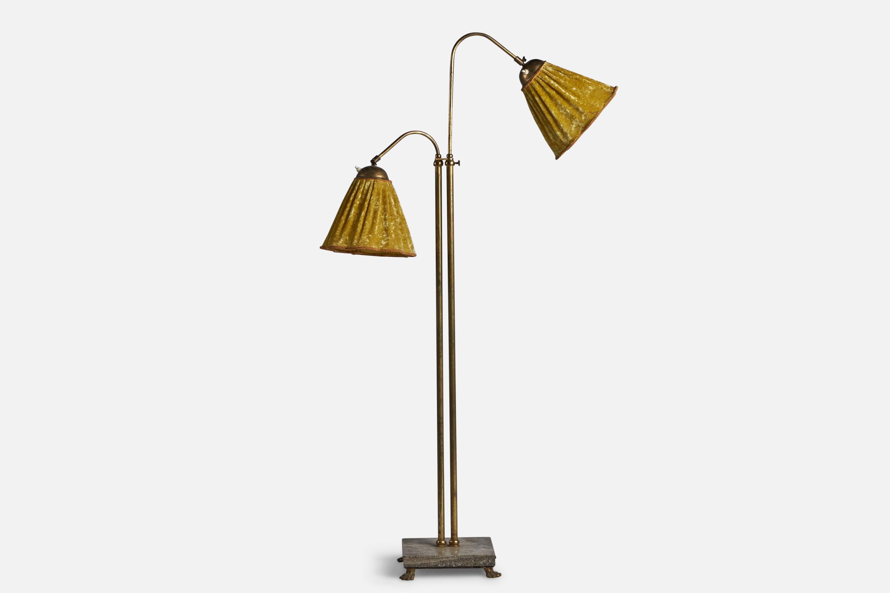 An adjustable two-armed brass, 